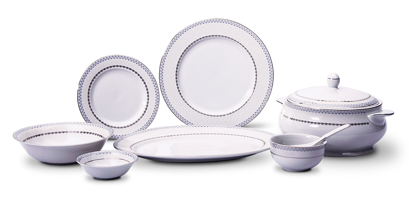 Azure Celestia Diamond – 21 Piece Platinum Dinner Set