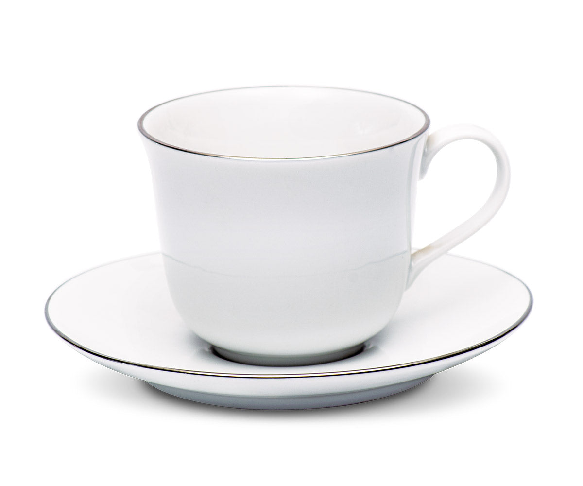 Azure Platinum-Lined 12-Piece Cup & Saucer Set – 21693 PL
