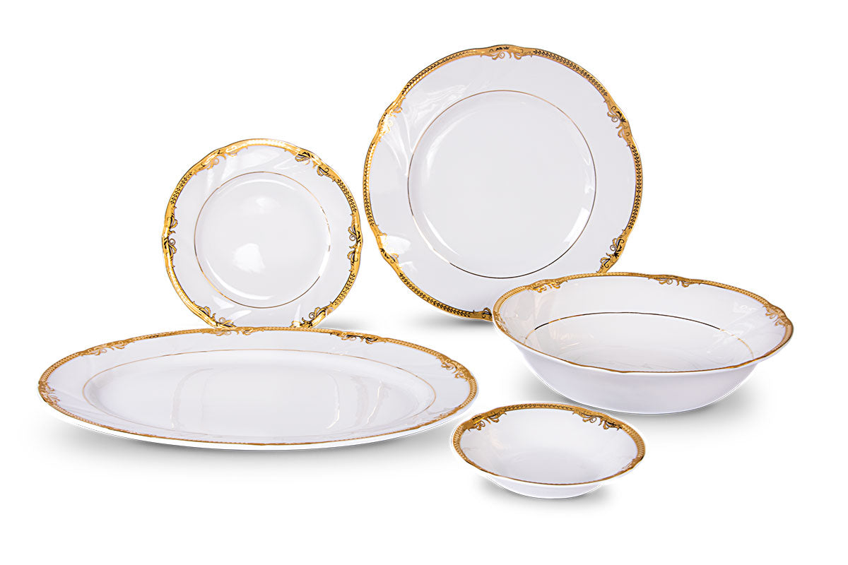 Azure Gold Empress – 21 Piece Gold Dinner Set
