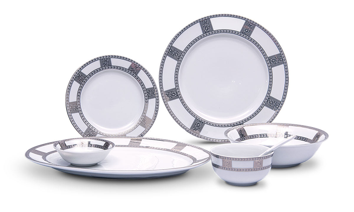 Azure Imperial Silver – 21 Piece Platinum Dinner Set