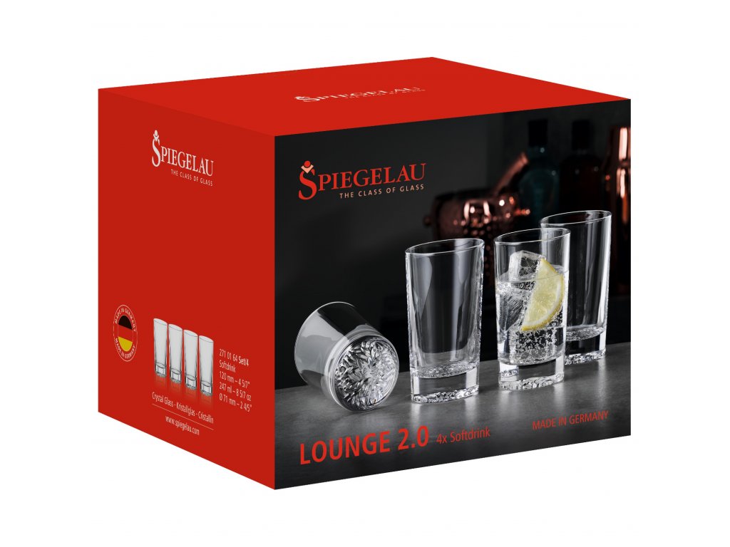 Spiegelau Lounge 2.0 Soft Drink Tumbler Set (4 Pieces) - 247ml Crystal Glasses - Made in Germany