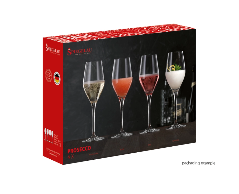 SPIEGELAU Prosecco Crystal Glasses (258ml, Set of 4) - Made in Germany