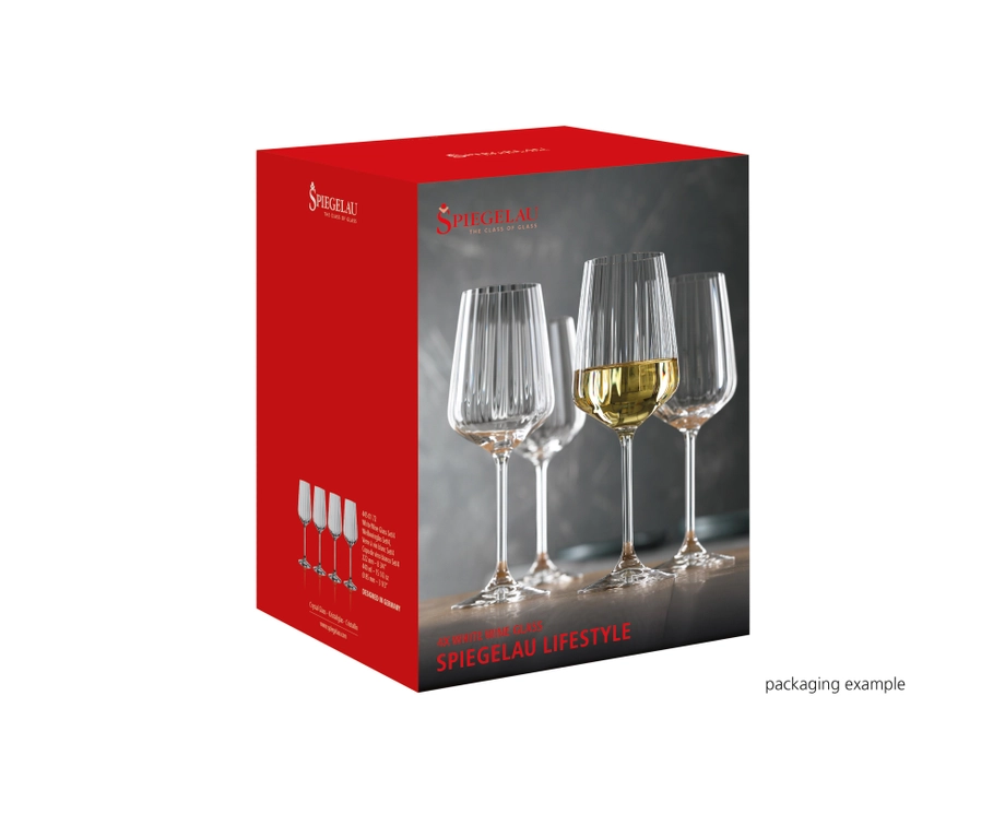 Spiegelau Lifestyle White Wine Glasses (440ml, Set of 4) - Crystal Glass - Made in Germany