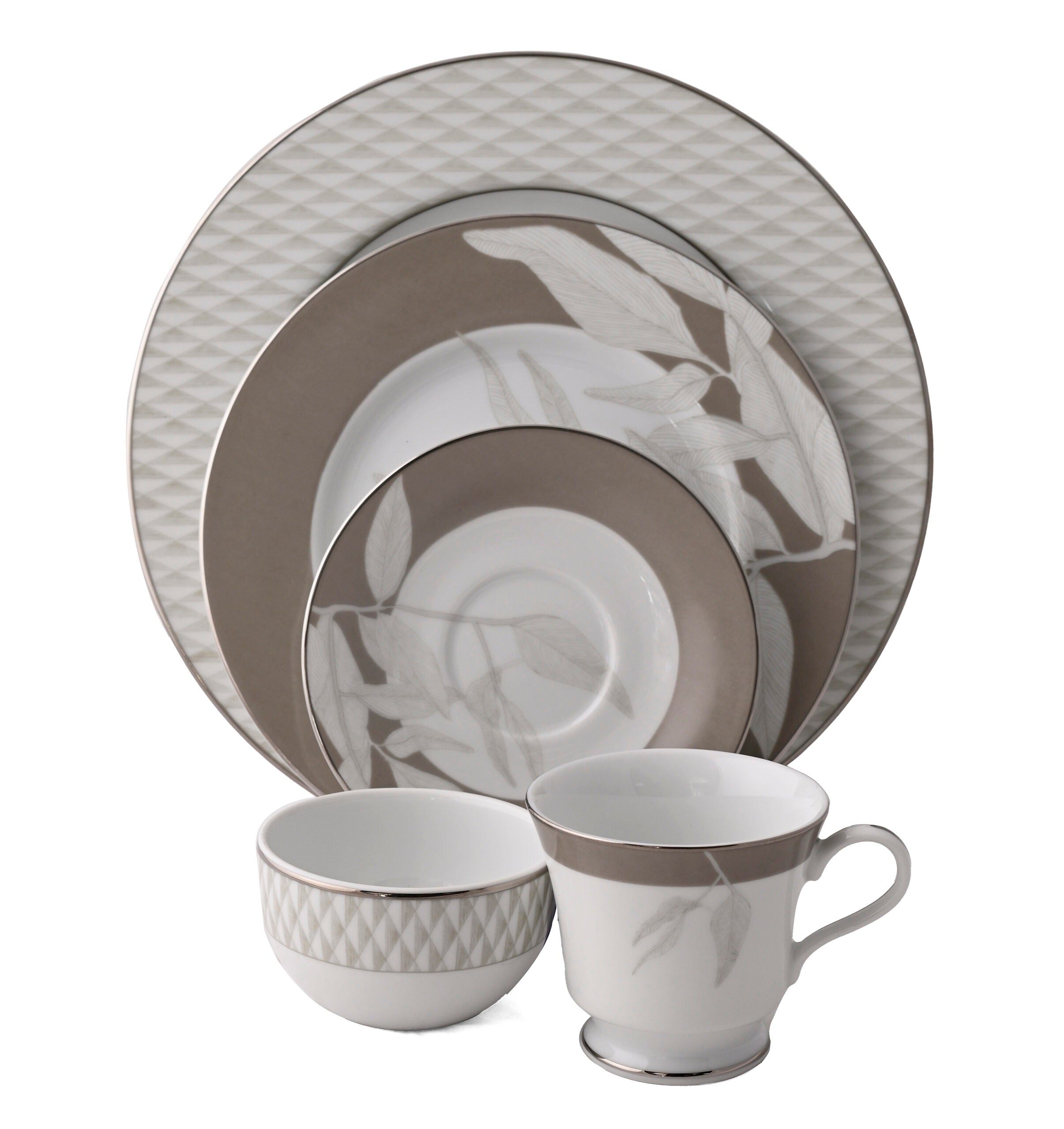 Azure By Dankotuwa Asuka 21-Piece Porcelain Dinner Set - Platinum Lining