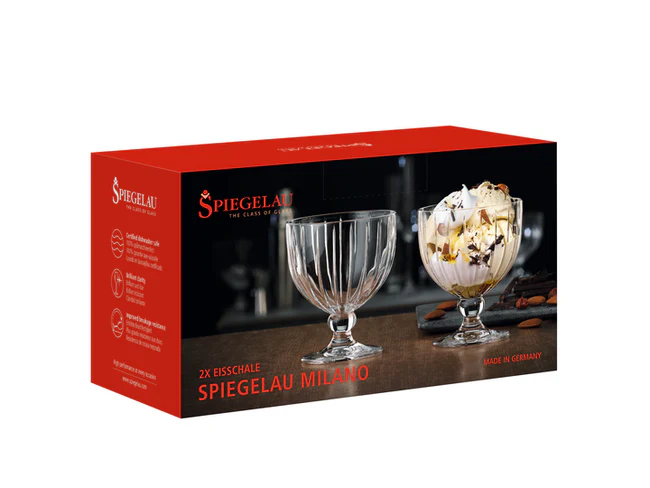 Spiegelau Milano Ice Cream Bowl Set – 384ml, Set of 2