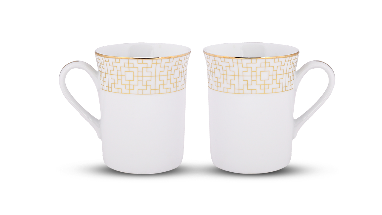 Azure by Dankotuwa Dimension – Set of 2 Gold Lining Mug Set