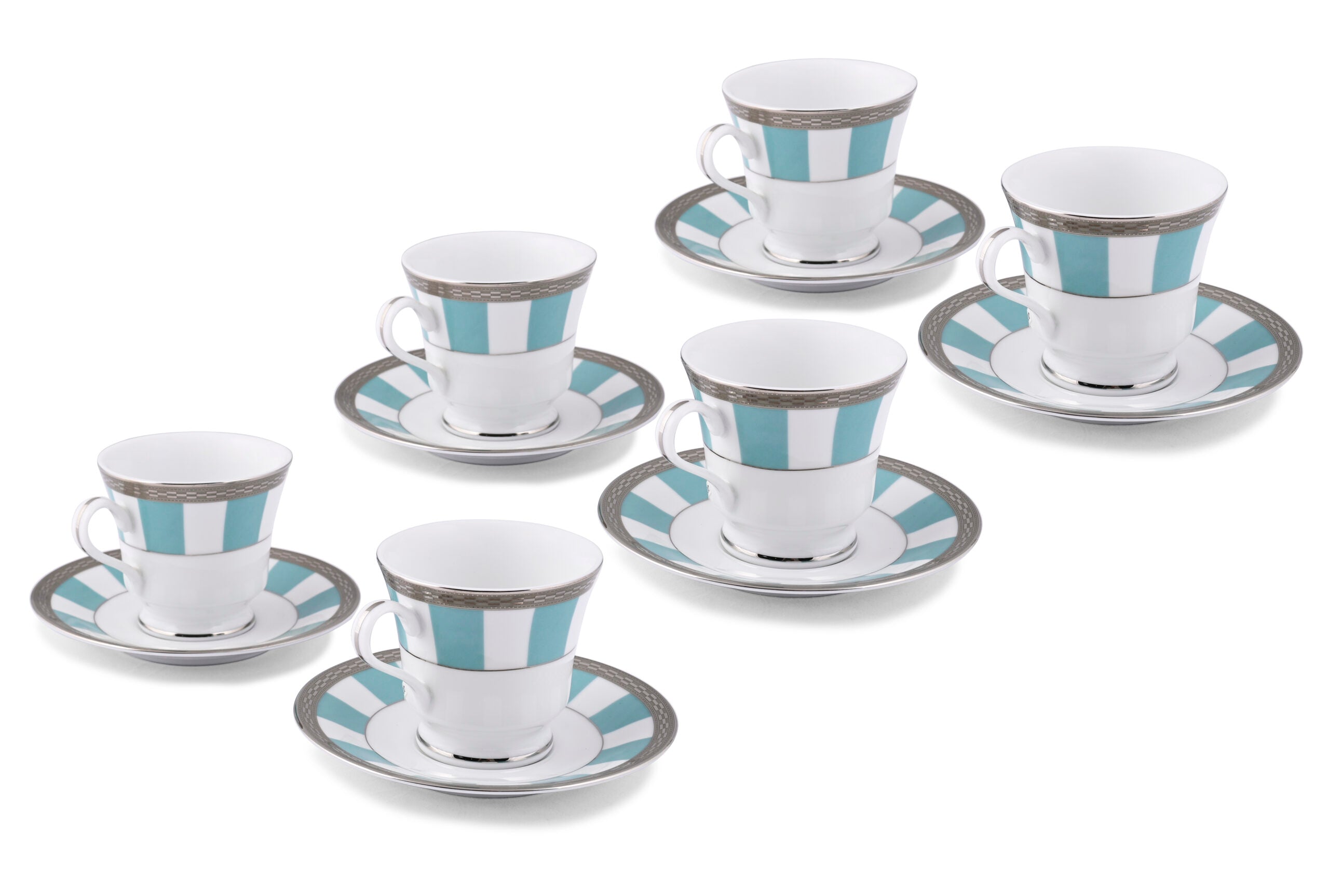 Teal Matiz Green 21-Piece Premium Porcelain Dinner Set by Dankotuwa