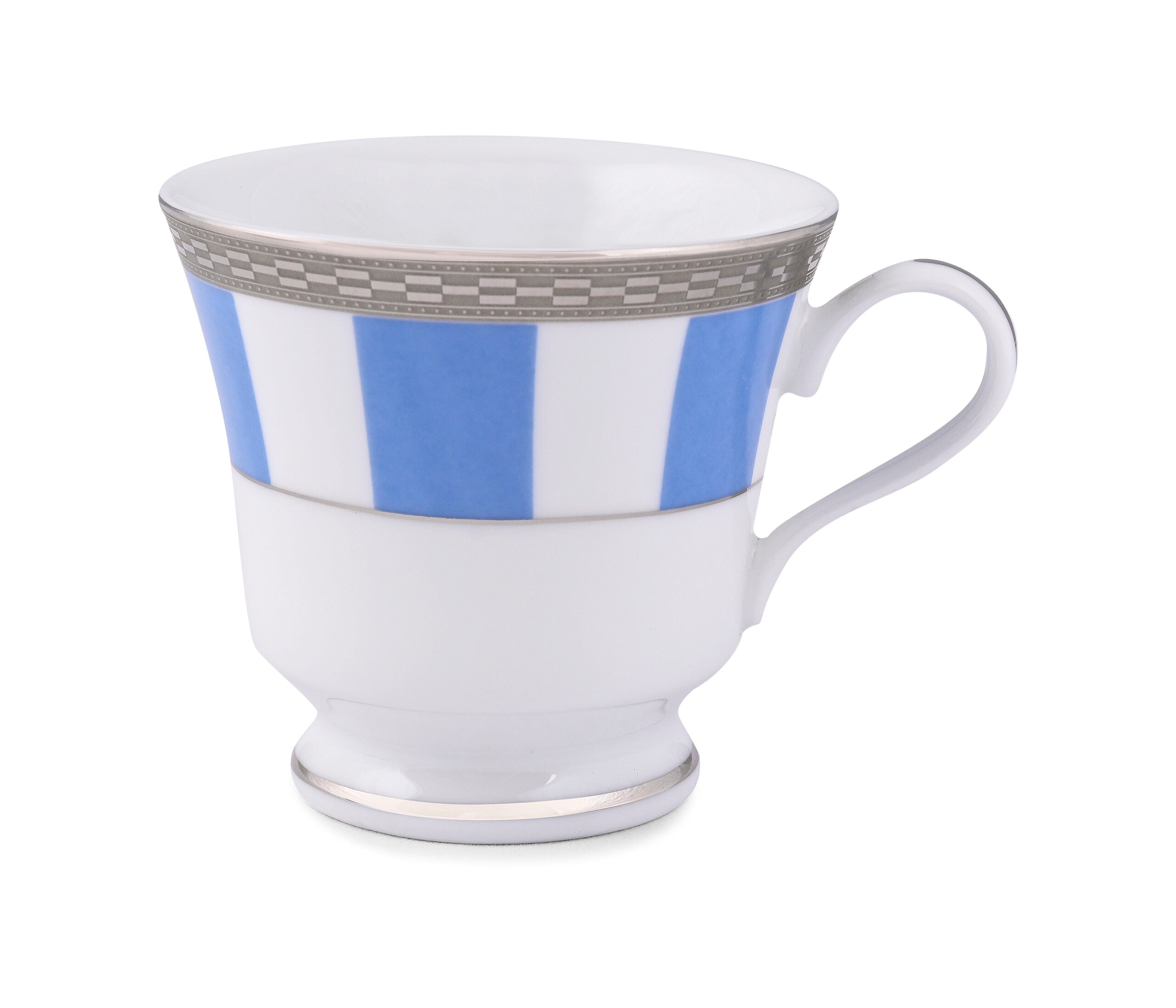 Sky Matiz Blue 12-Piece Premium Porcelain Cup and Saucer Set by Dankotuwa