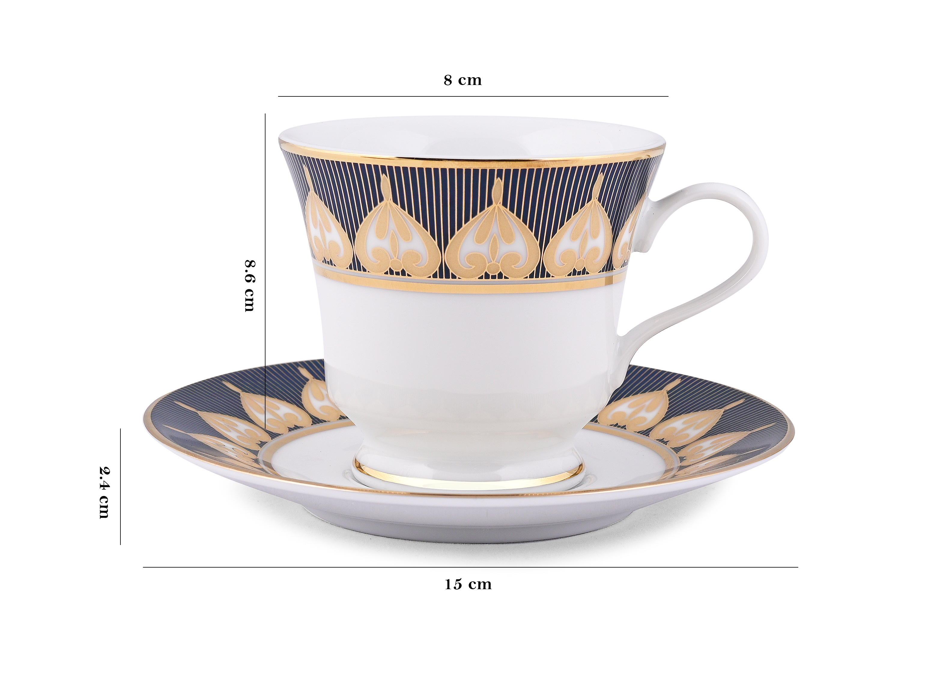 Azure by Dankotuwa Royal Calyx – 12 Piece Gold Lining Tea Set