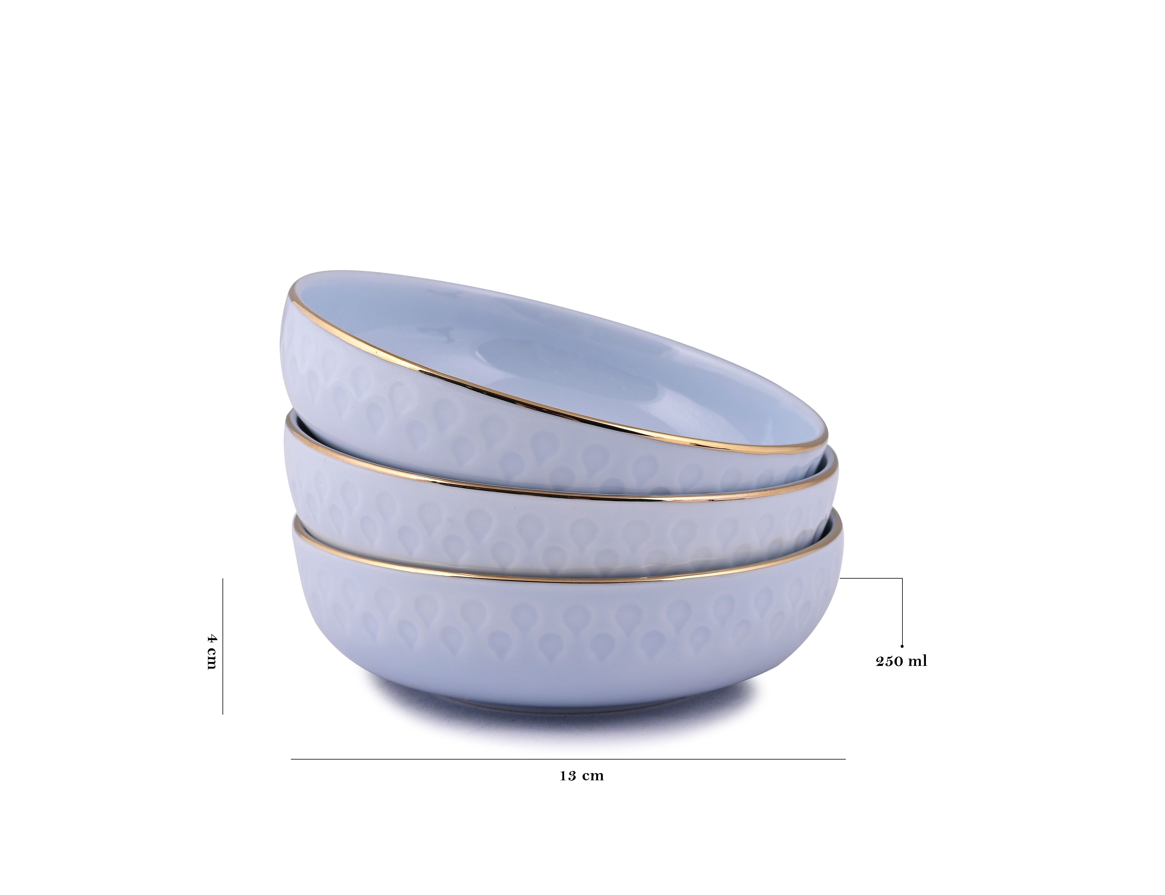 Azure By Dankotuwa Water Drop Blue 21-Piece Porcelain Dinner Set - Gold Lining