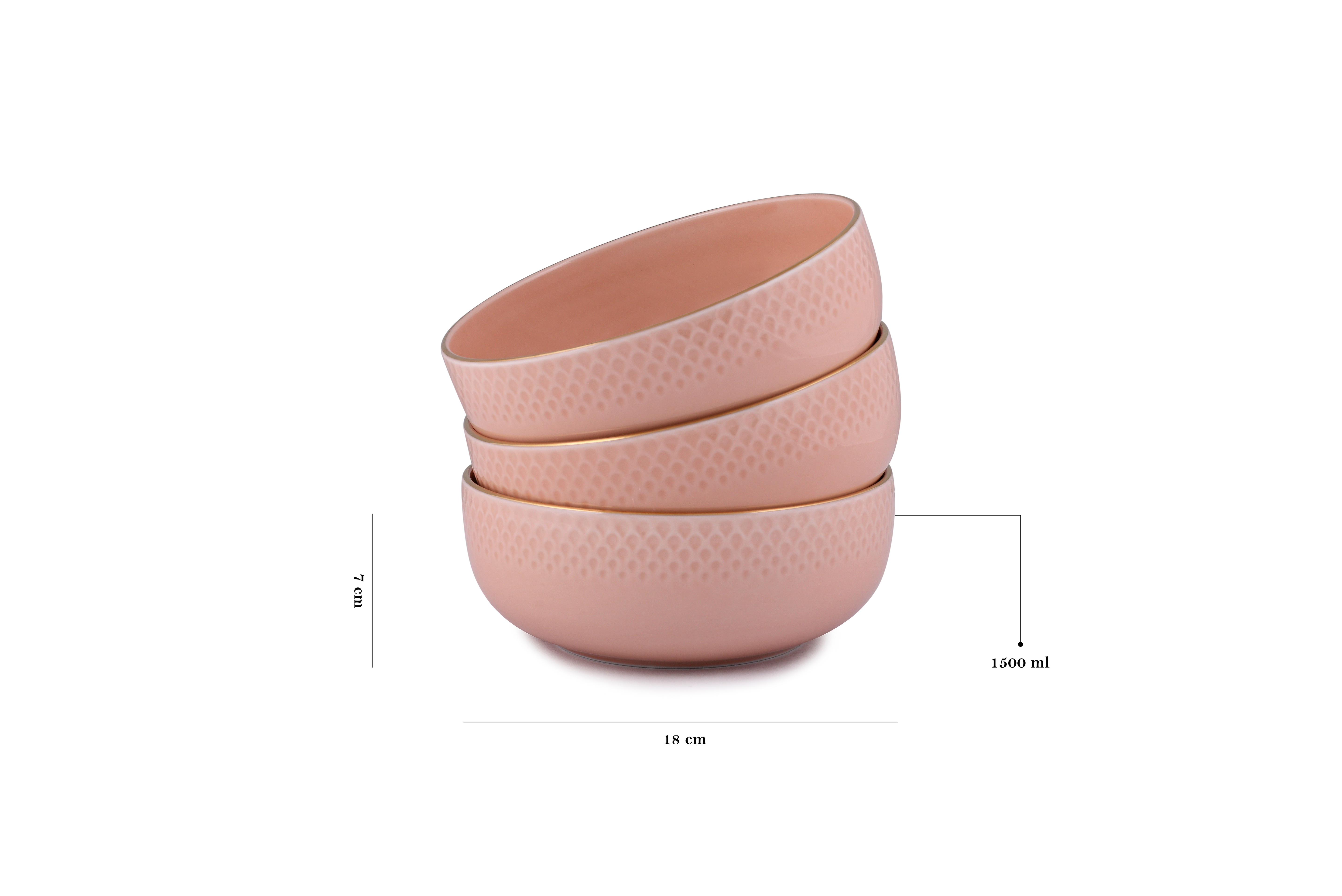 Azure By Dankotuwa Water Drop Pink 21-Piece Porcelain Dinner Set - Gold Lining