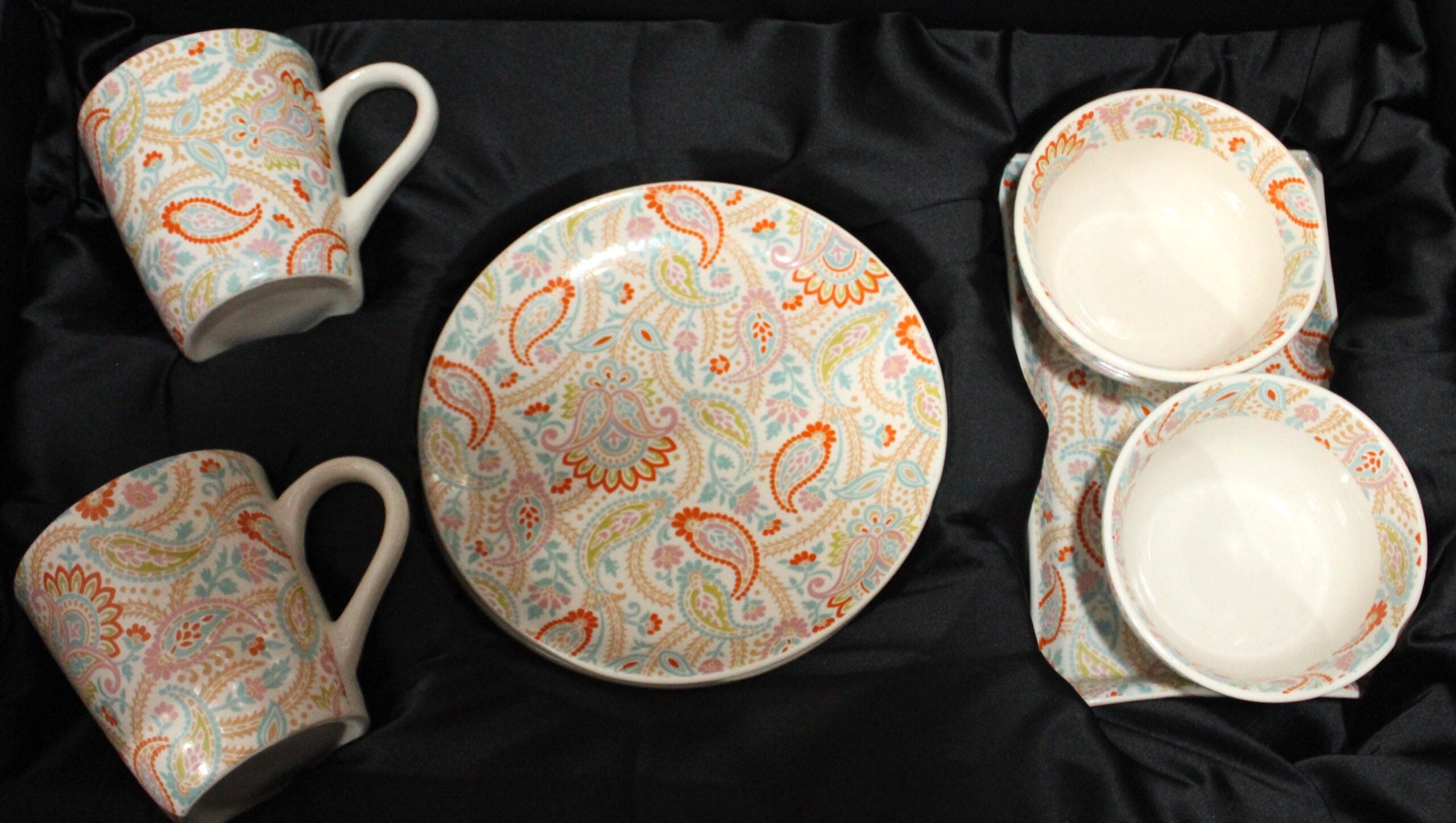 BHUMIJA GIFT SET – SAFFRON | 7-Piece Premium Stoneware Snack Set