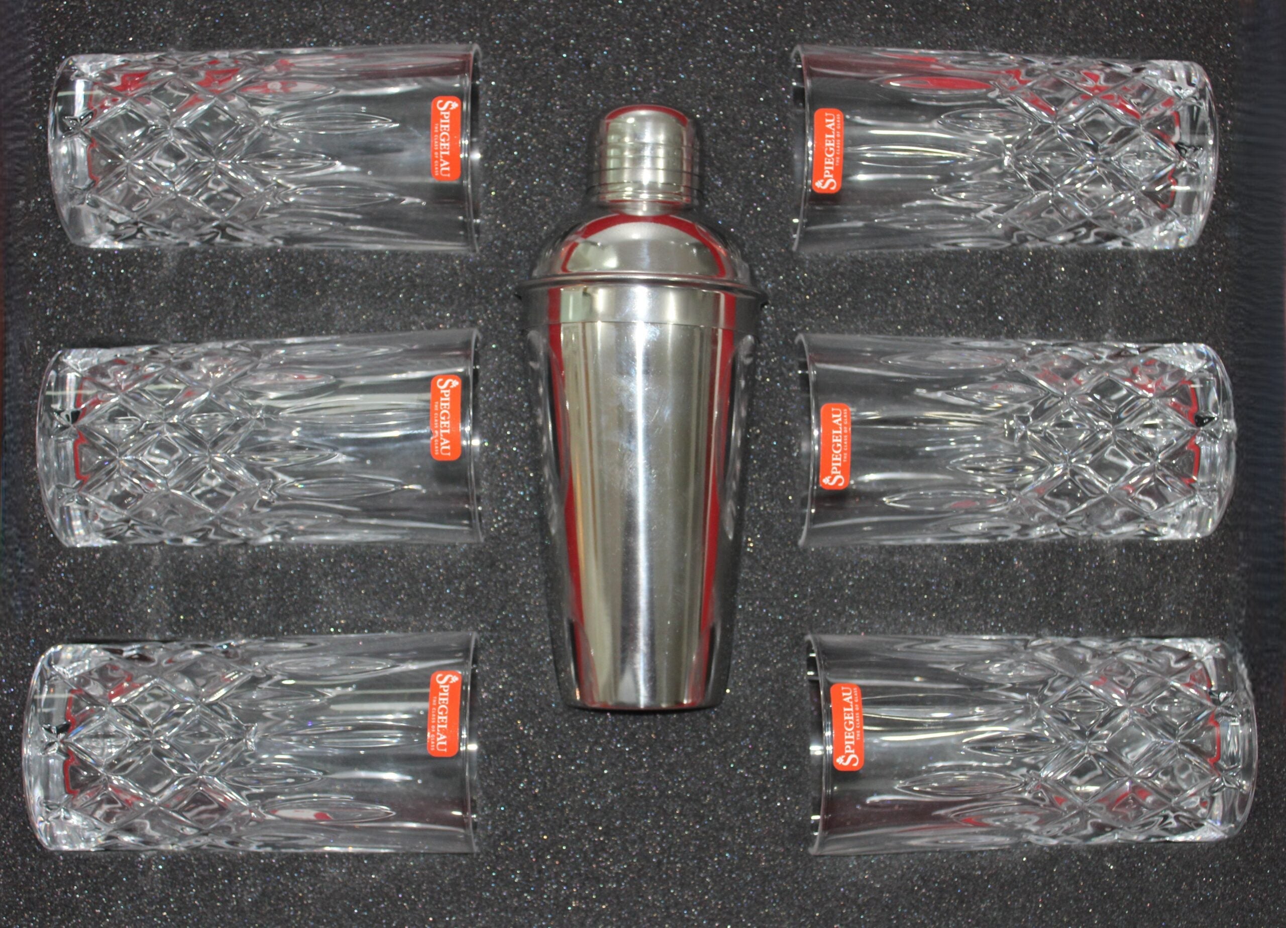 SPIEGELAU Capri Long Drink Gift Set – 7-Piece Premium Crystal Glassware