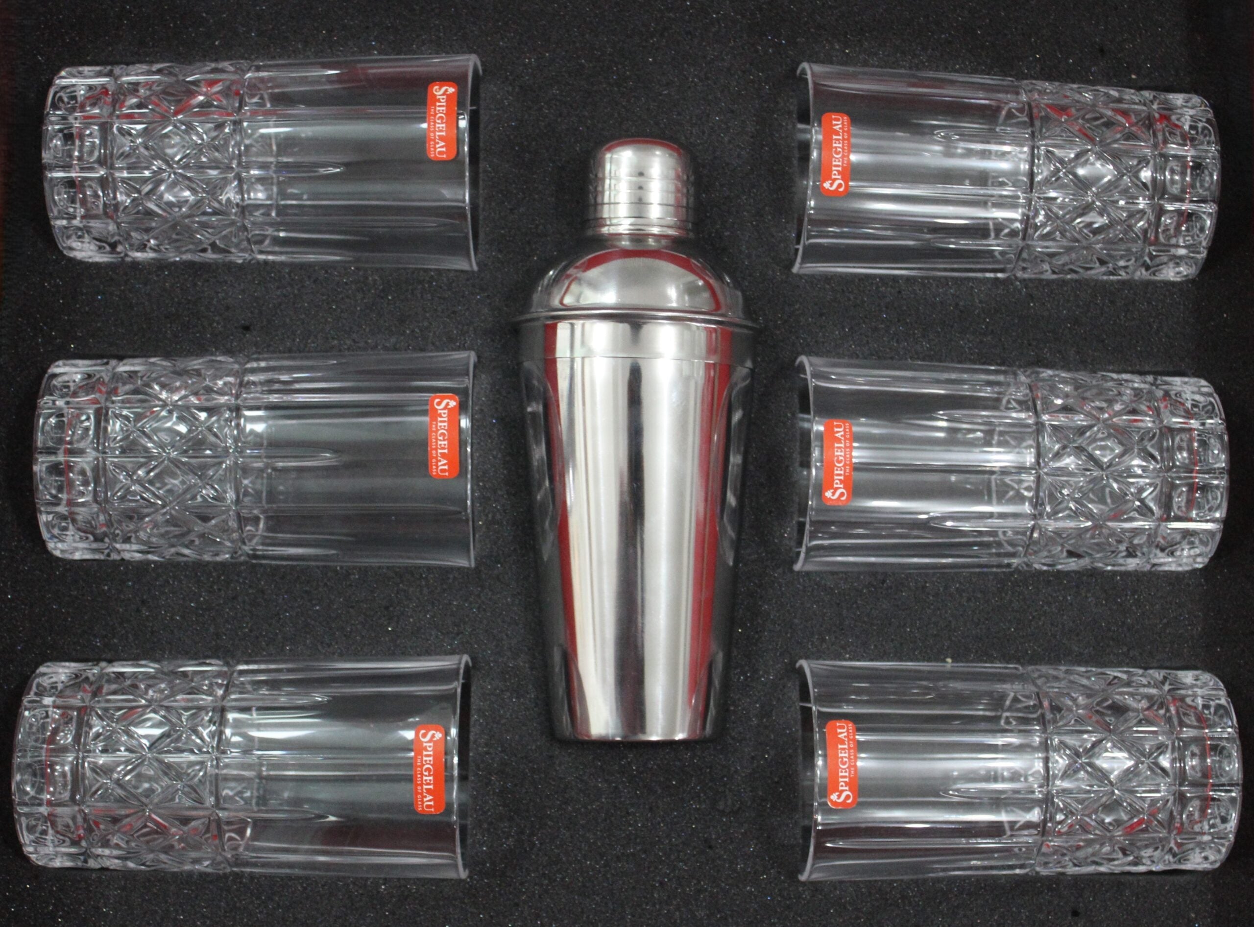 SPIEGELAU Elegance Long Drink Gift Set – 7-Piece Premium Crystal Glassware
