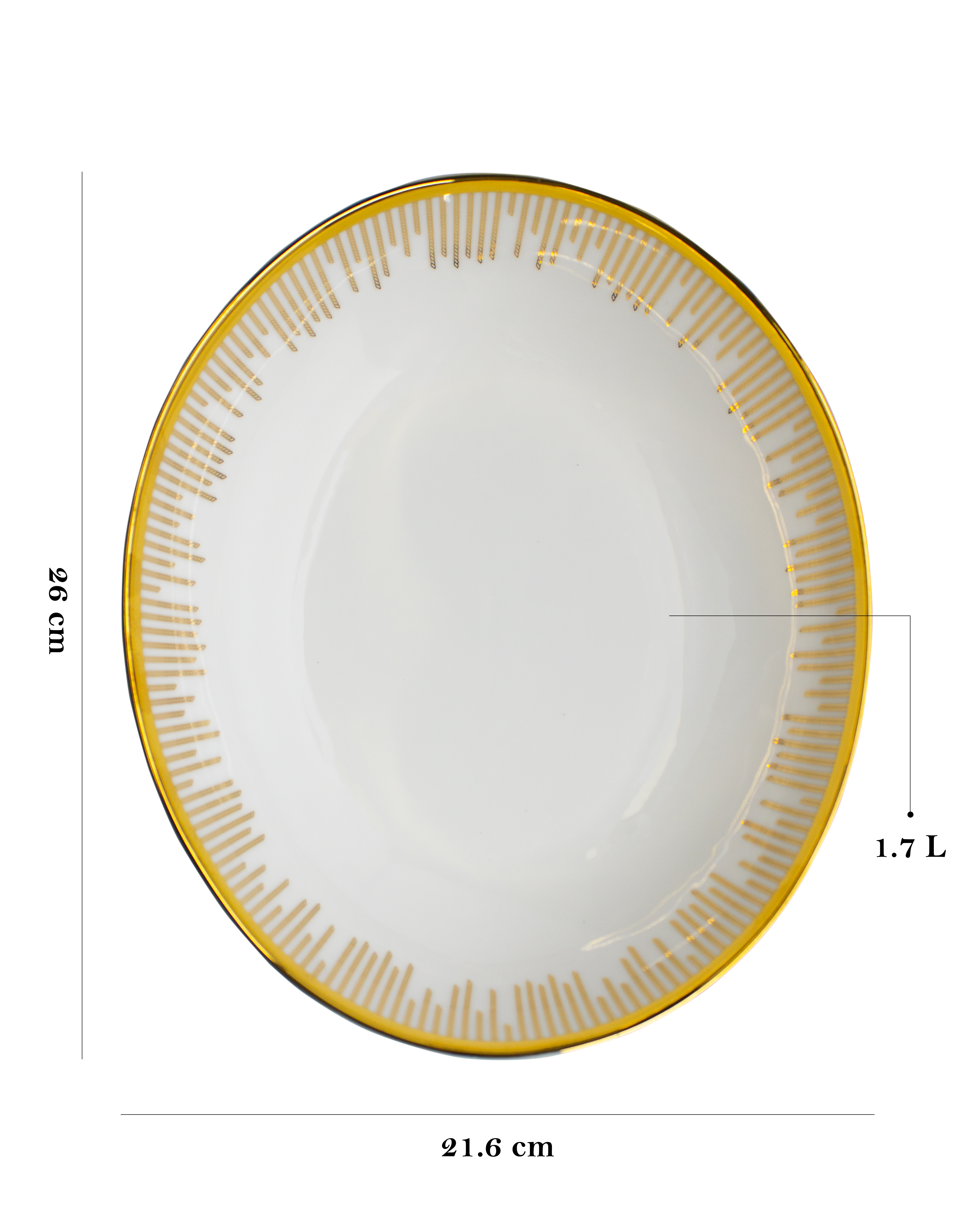 Azure By Dankotuwa Kane 21-Piece Premium Porcelain Dinner Set - Gold Lining