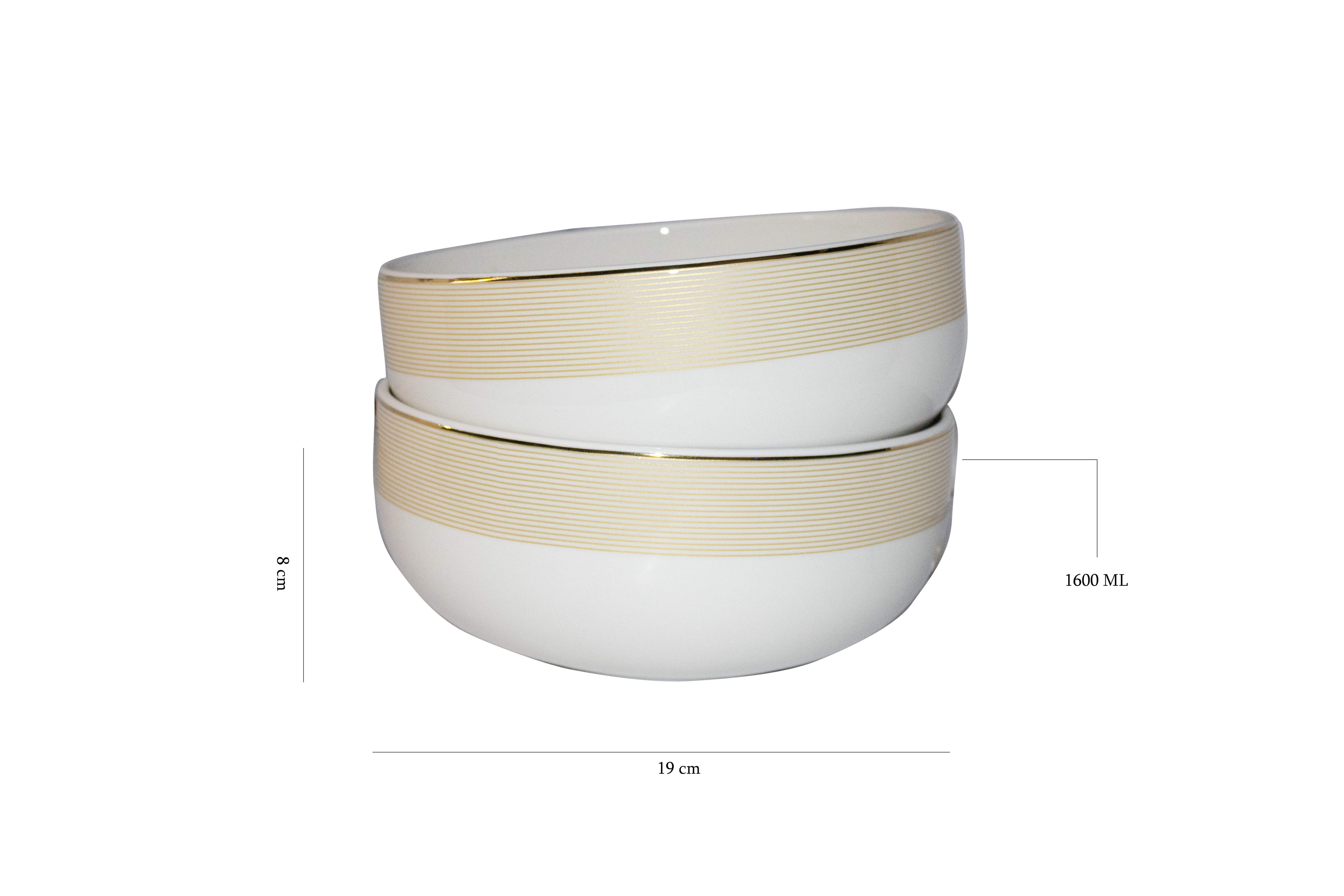 Azure By Dankotuwa Valentino 21-Piece Porcelain Dinner Set - Gold Lining