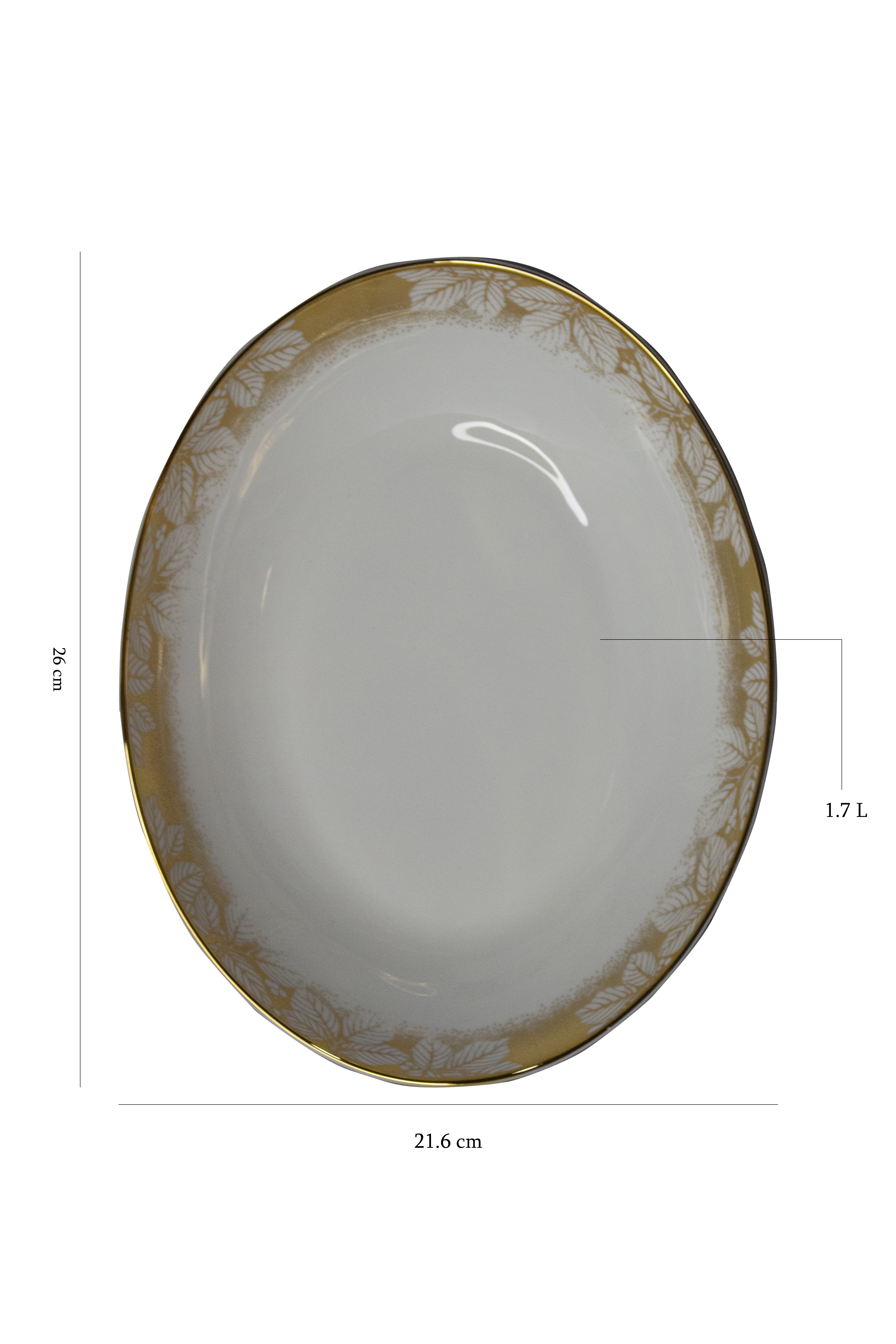 Azure By Dankotuwa Clittering Leaves 21-Piece Porcelain Dinner Set - Gold Lining