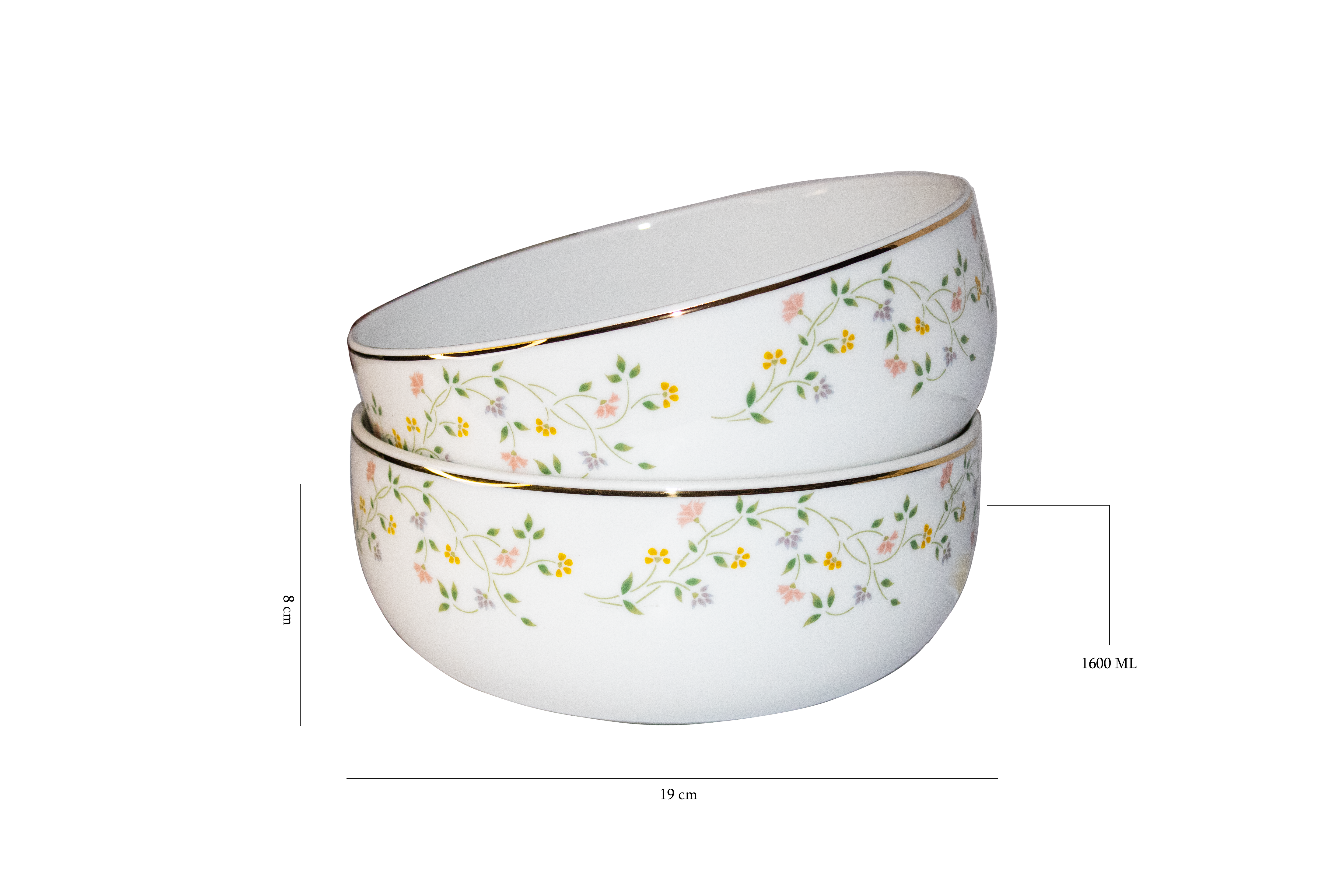 Azure By Dankotuwa Floral Vines 21-Piece Porcelain Dinner Set - Gold Lining