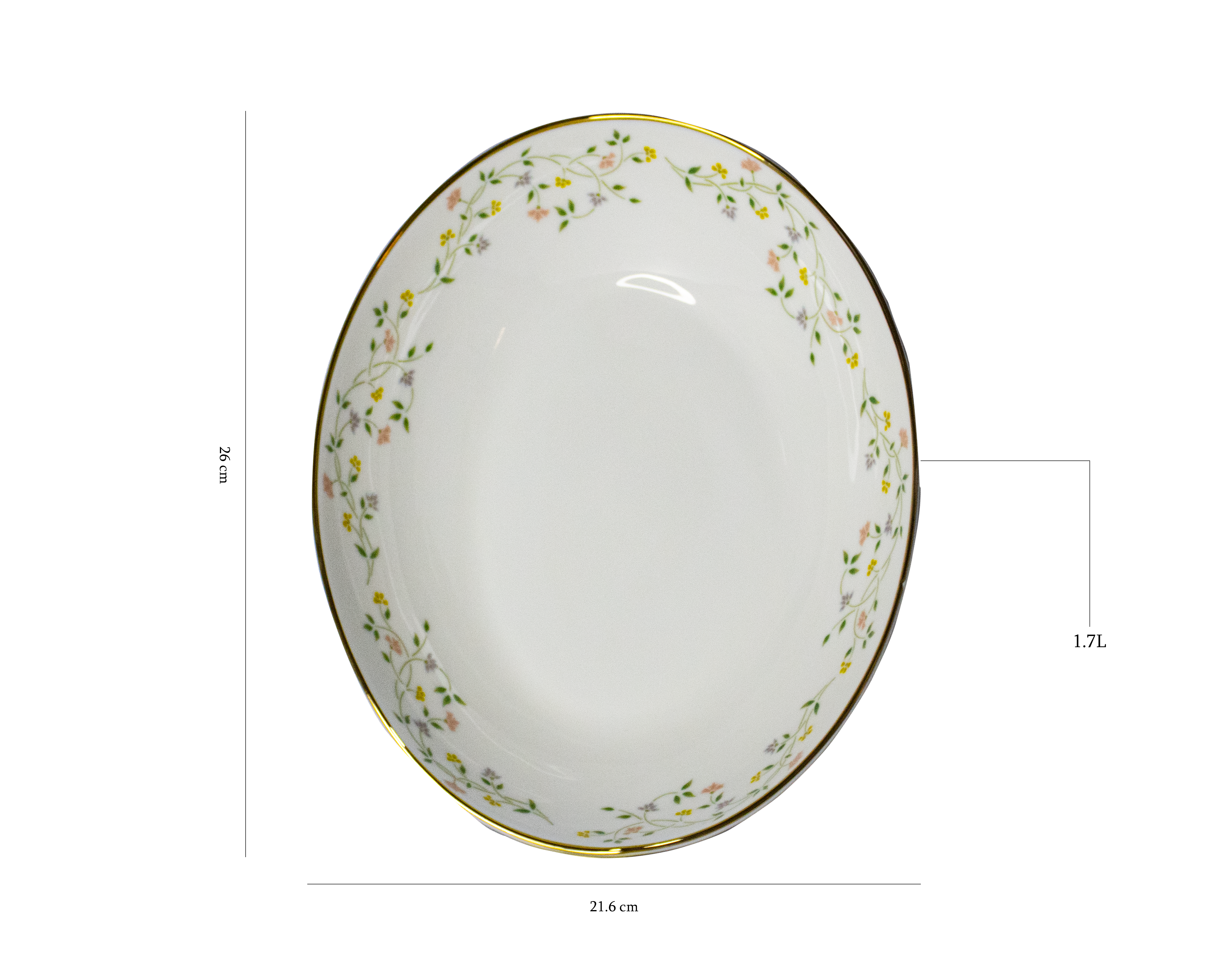 Azure By Dankotuwa Floral Vines 21-Piece Porcelain Dinner Set - Gold Lining