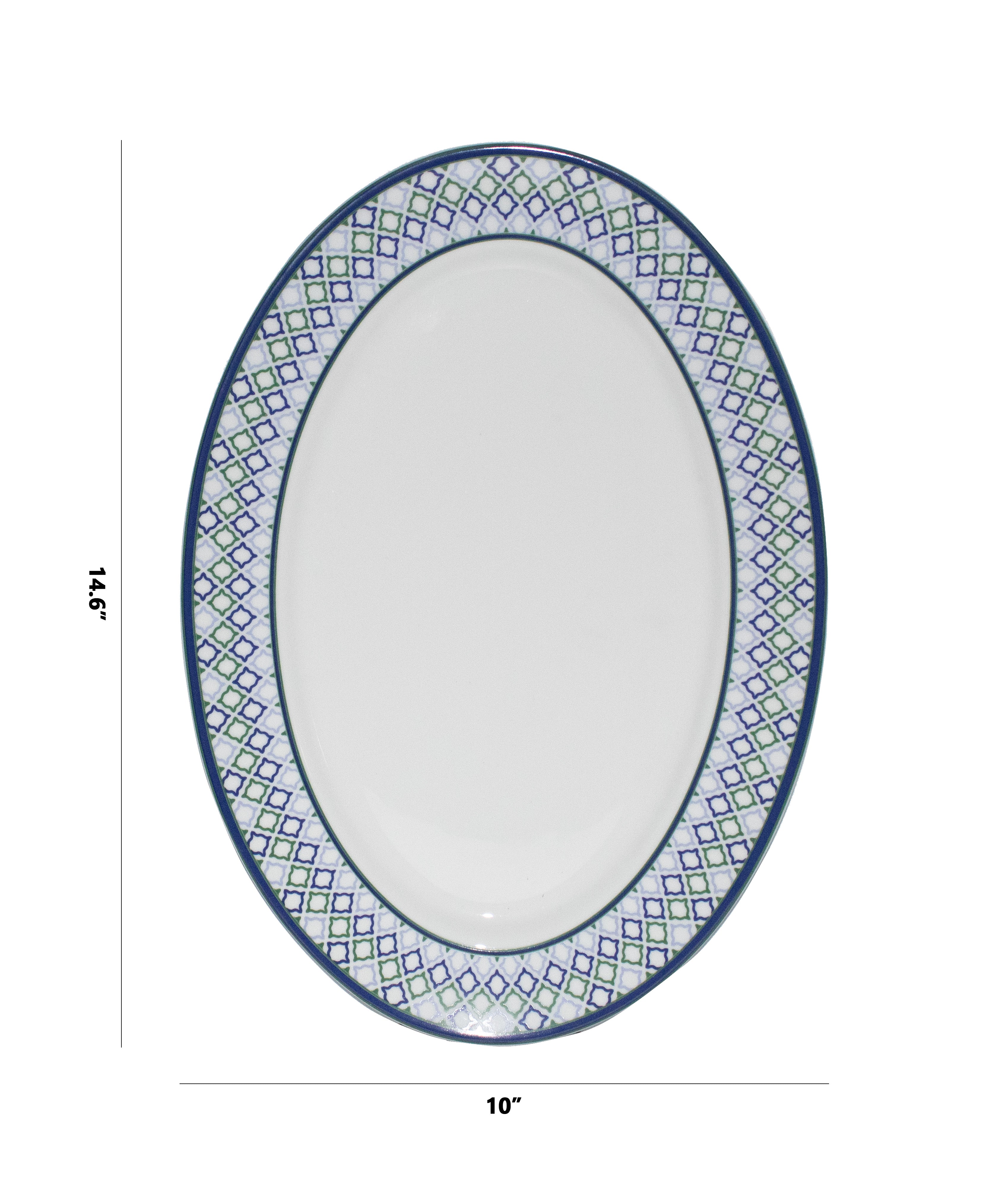 Azure Moroccan Trellis – 21 Piece Dinner Set