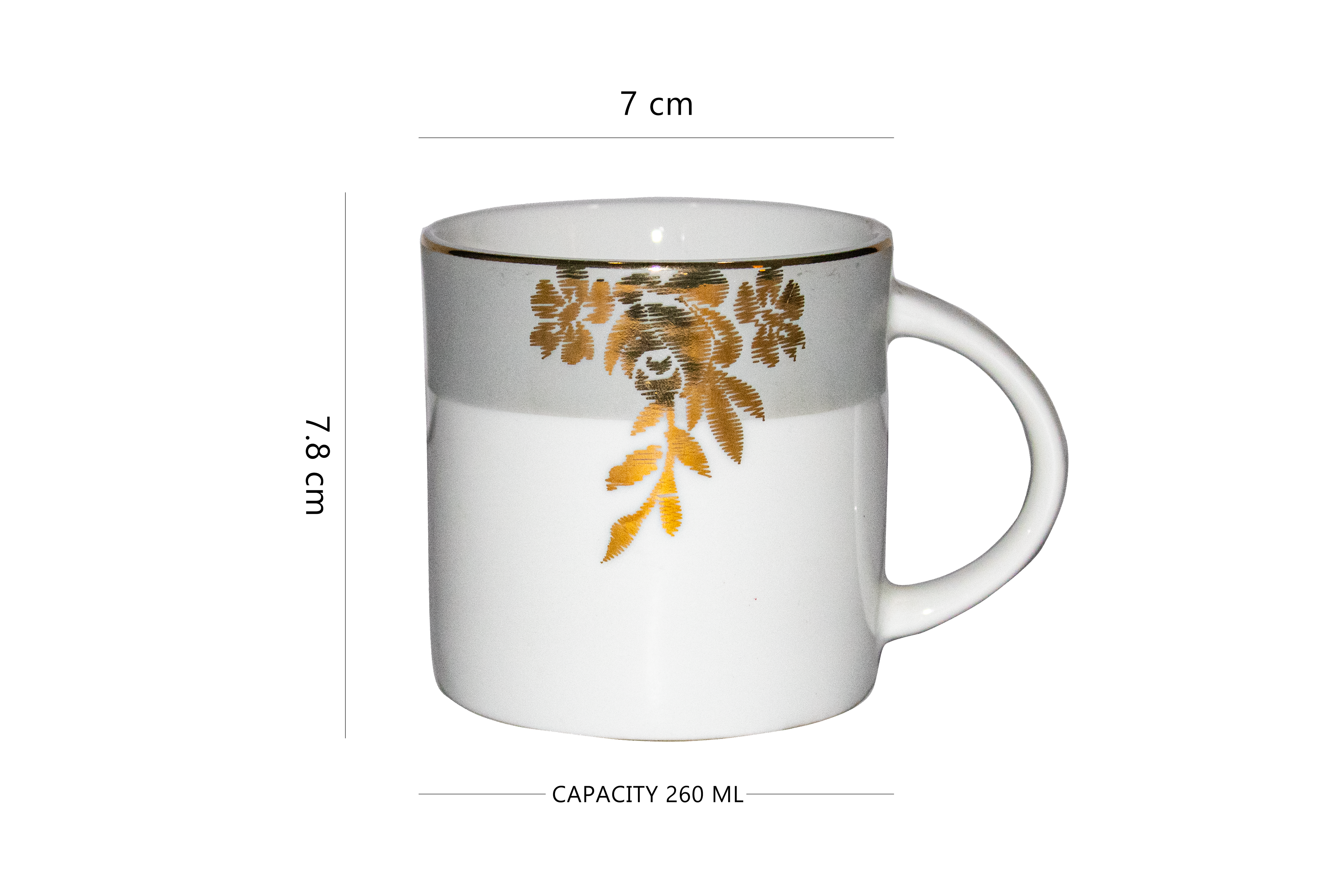 Azure Golden Whisper – Set of 6 Gold Lining Mug Set
