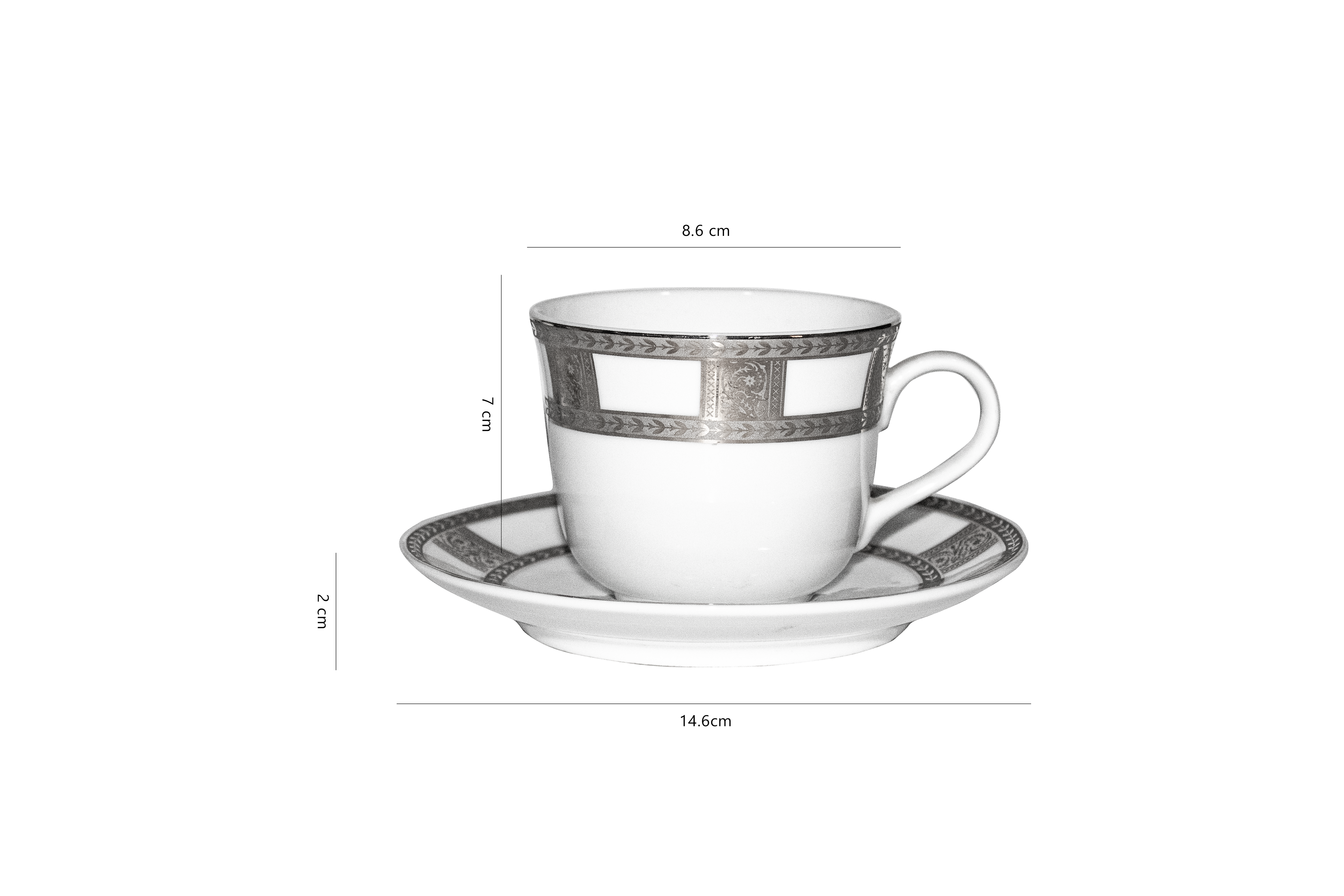 Azure Imperial Silver – 12 Piece Platinum Lining Tea Set
