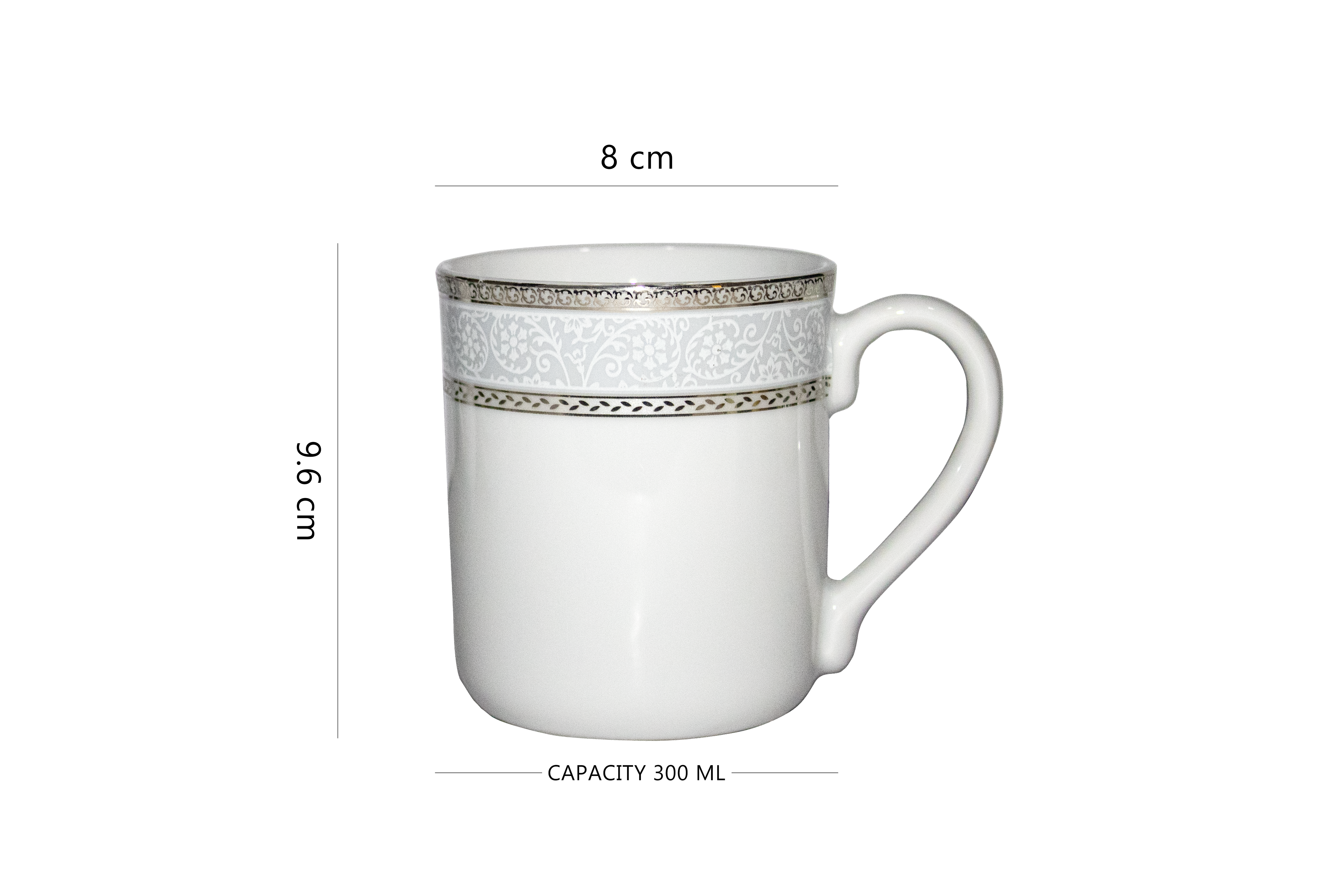 Azure Celestial Silver Lace – Set of 2 Platinum Lining Mug Set