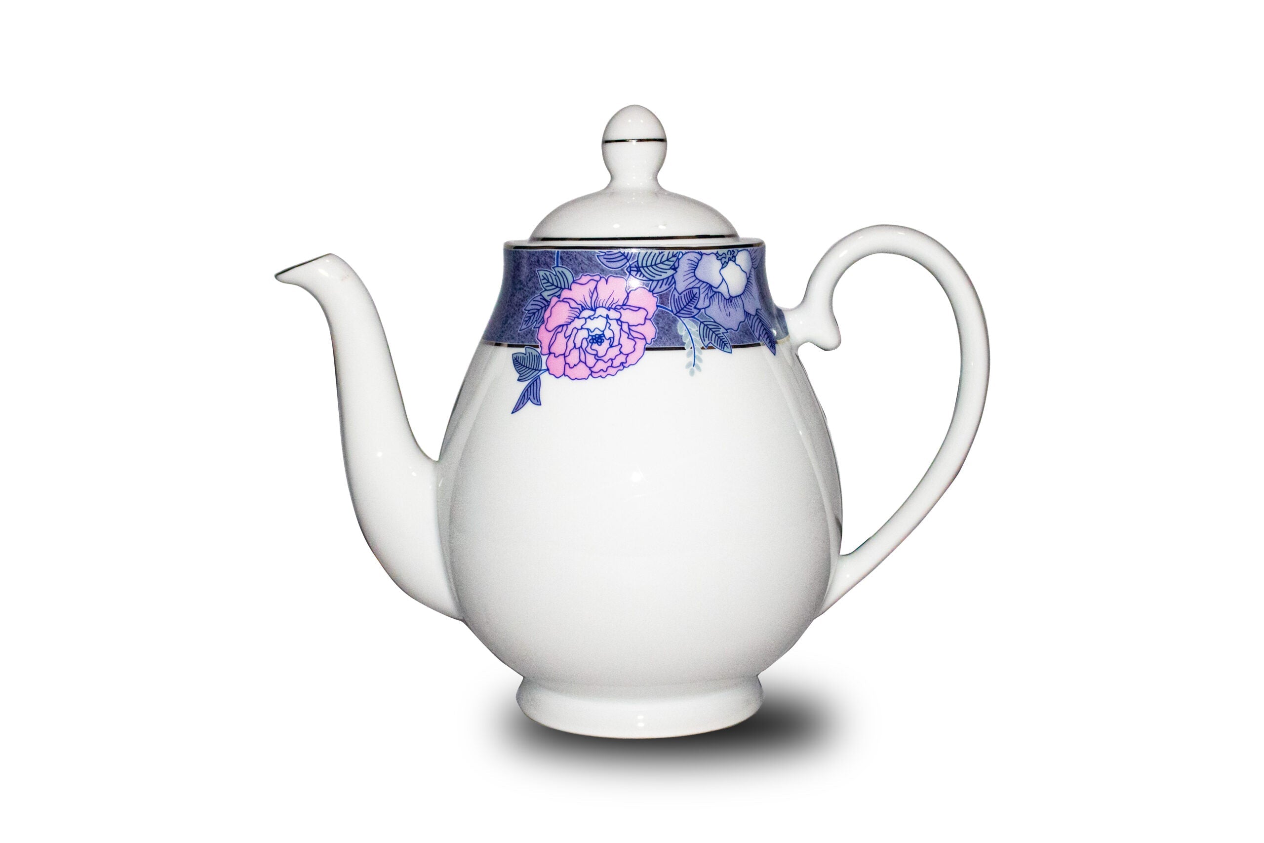 Azure Lavender Garden – 17 Piece Platinum Lining Tea Set
