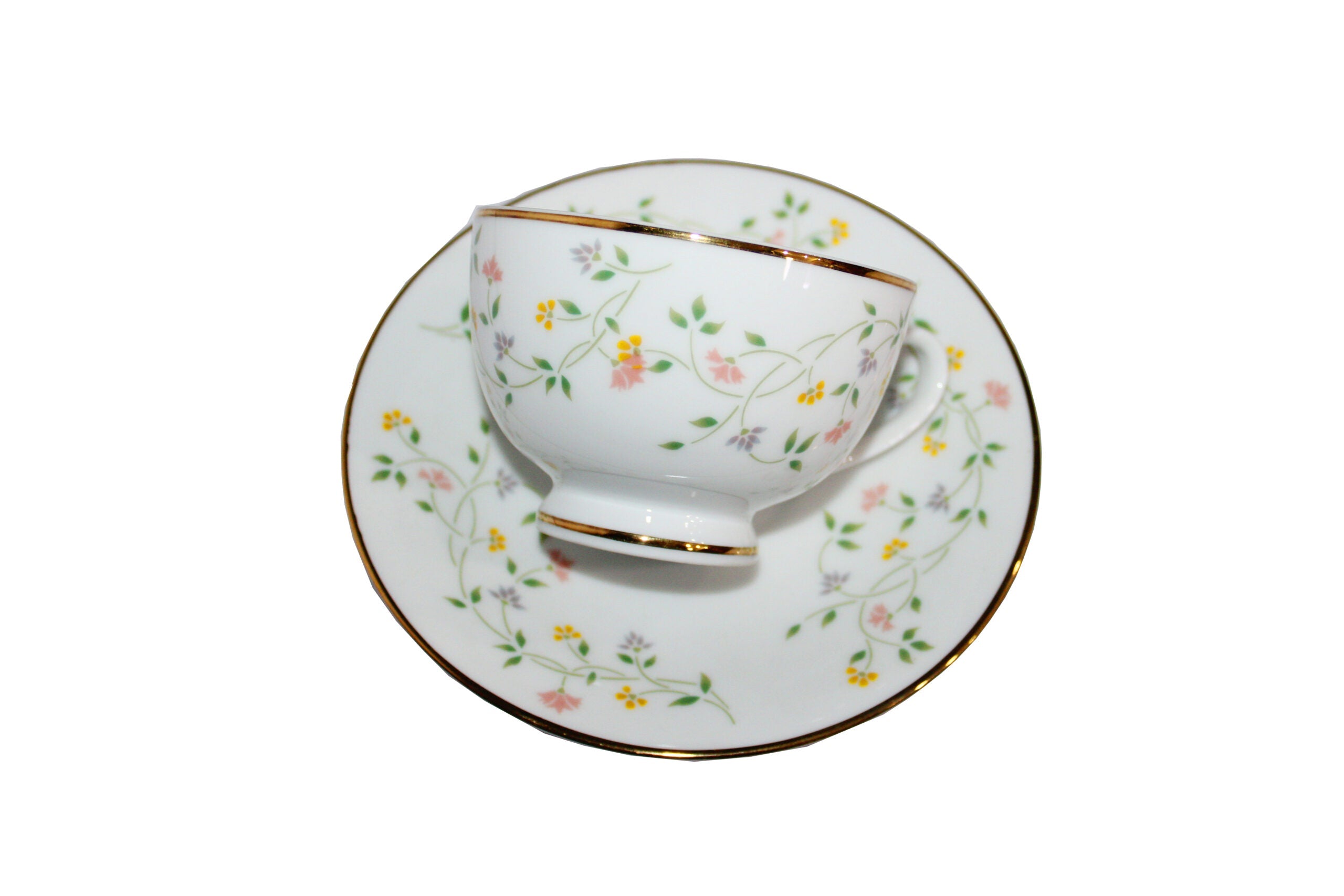 Azure by Dankotuwa Floral Vines – 12 Piece Gold Lining Tea Set