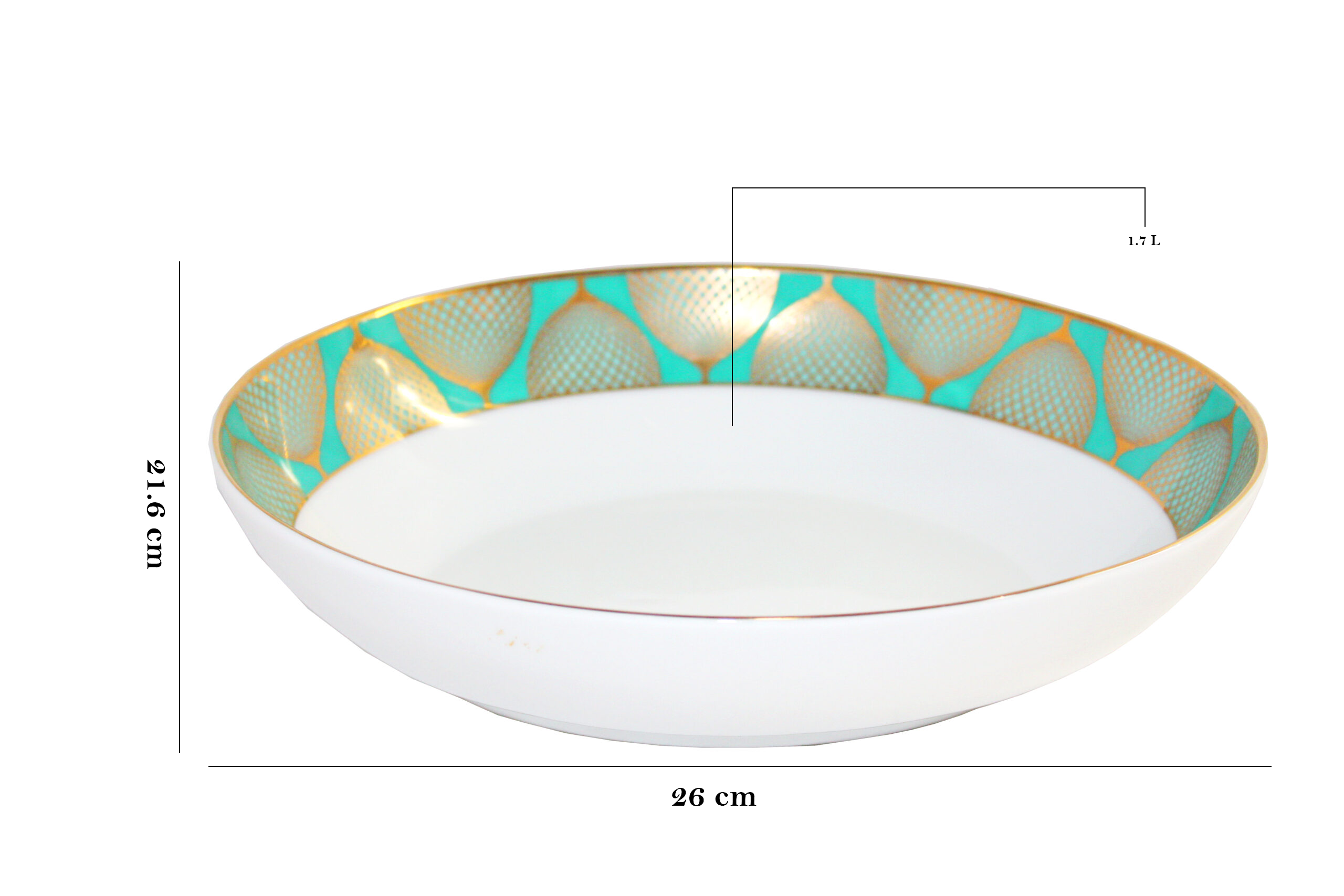 Azure By Dankotuwa Neon Tepal 21-Piece Porcelain Dinner Set - Gold Lining