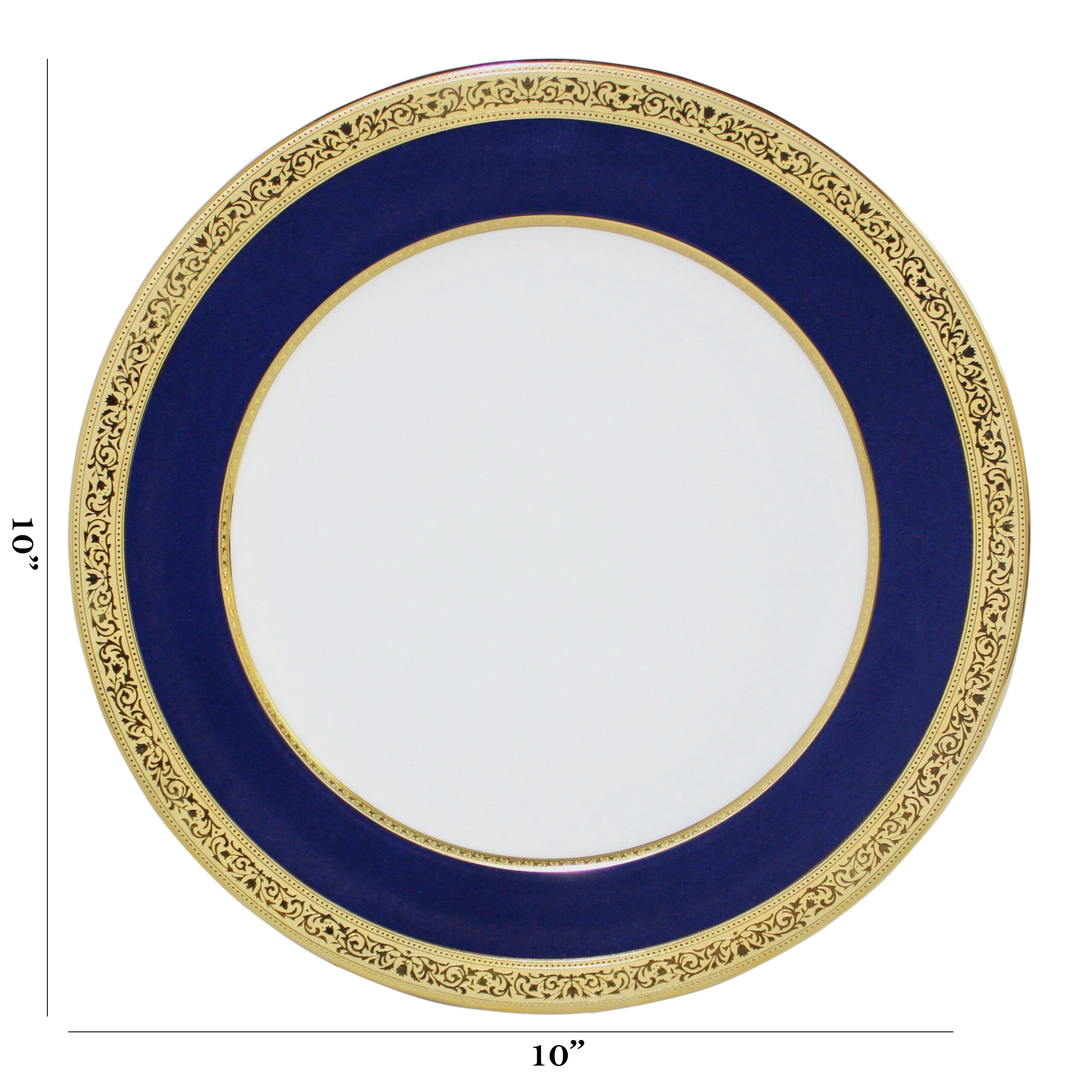 Azure By Dankotuwa Sapphire Laurel Blue 21-Piece Porcelain Dinner Set - Gold Lining