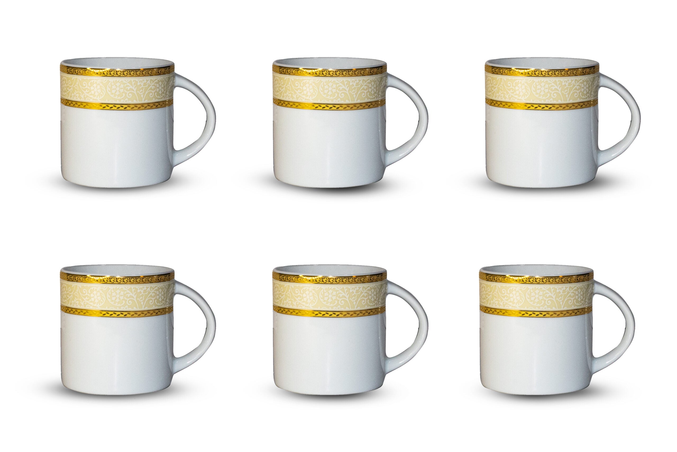 Azure Imperial Grace – Set of 6 Gold Lining Mug Set