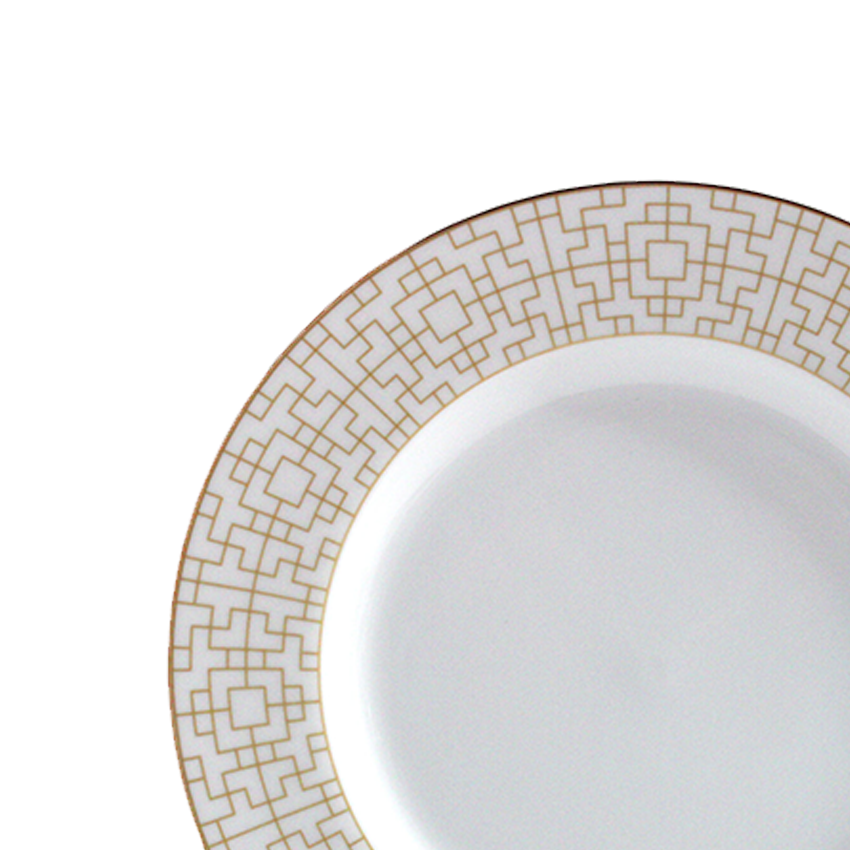 Azure By Dankotuwa Dimension 21-Piece Porcelain Dinner Set - Gold Lining