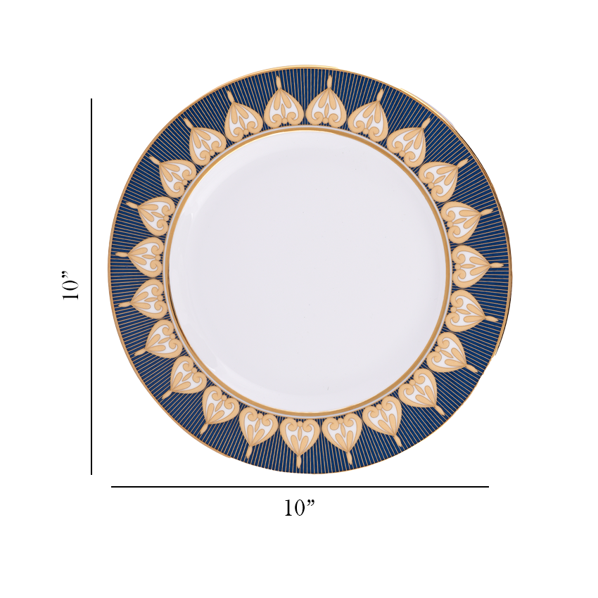 Azure By Dankotuwa Royal Calyx 21-Piece Porcelain Dinner Set - Gold Lining