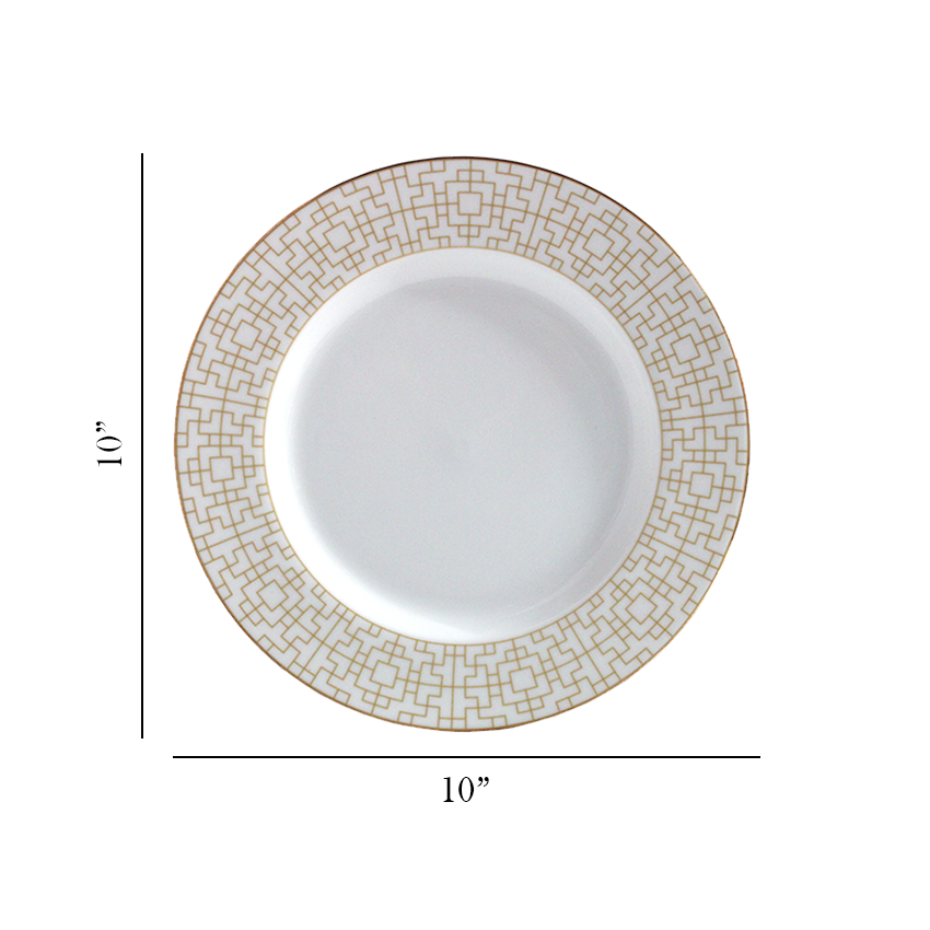 Azure By Dankotuwa Dimension 21-Piece Porcelain Dinner Set - Gold Lining