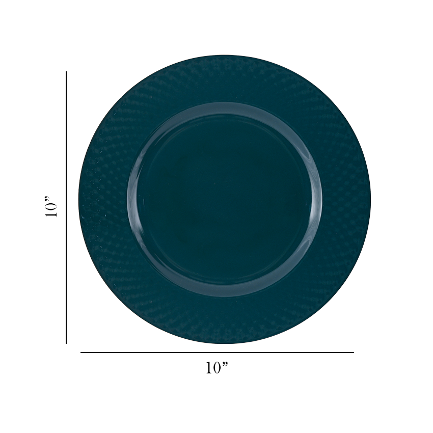 Azure By Dankotuwa Water Drop Dark Green 21-Piece Porcelain Dinner Set - Gold Lining