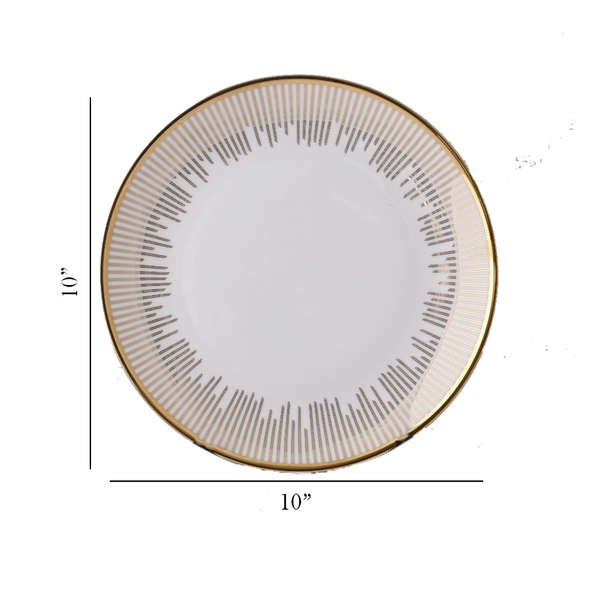 Azure By Dankotuwa Kane 21-Piece Premium Porcelain Dinner Set - Gold Lining