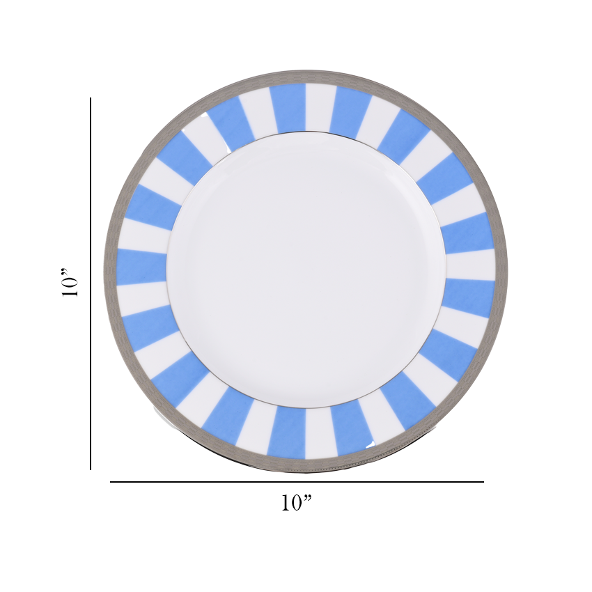 Azure By Dankotuwa Sky Matiz Blue 21-Piece Porcelain Dinner Set - Platinum Lining