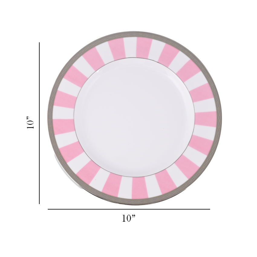 Azure By Dankotuwa Rose Matiz Baby Pink 21-Piece Porcelain Dinner Set - Platinum Lining