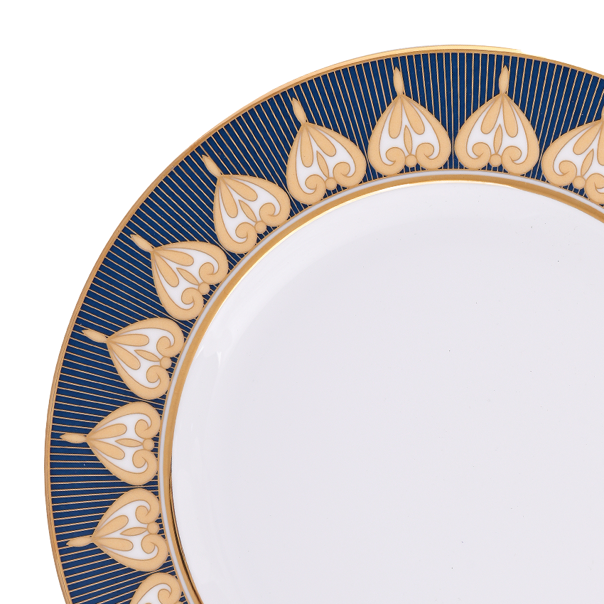 Azure By Dankotuwa Royal Calyx 21-Piece Porcelain Dinner Set - Gold Lining
