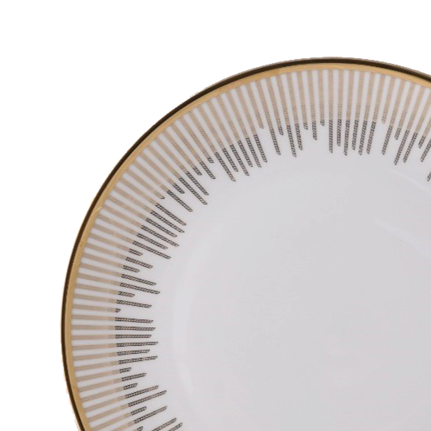 Azure By Dankotuwa Kane 21-Piece Premium Porcelain Dinner Set - Gold Lining