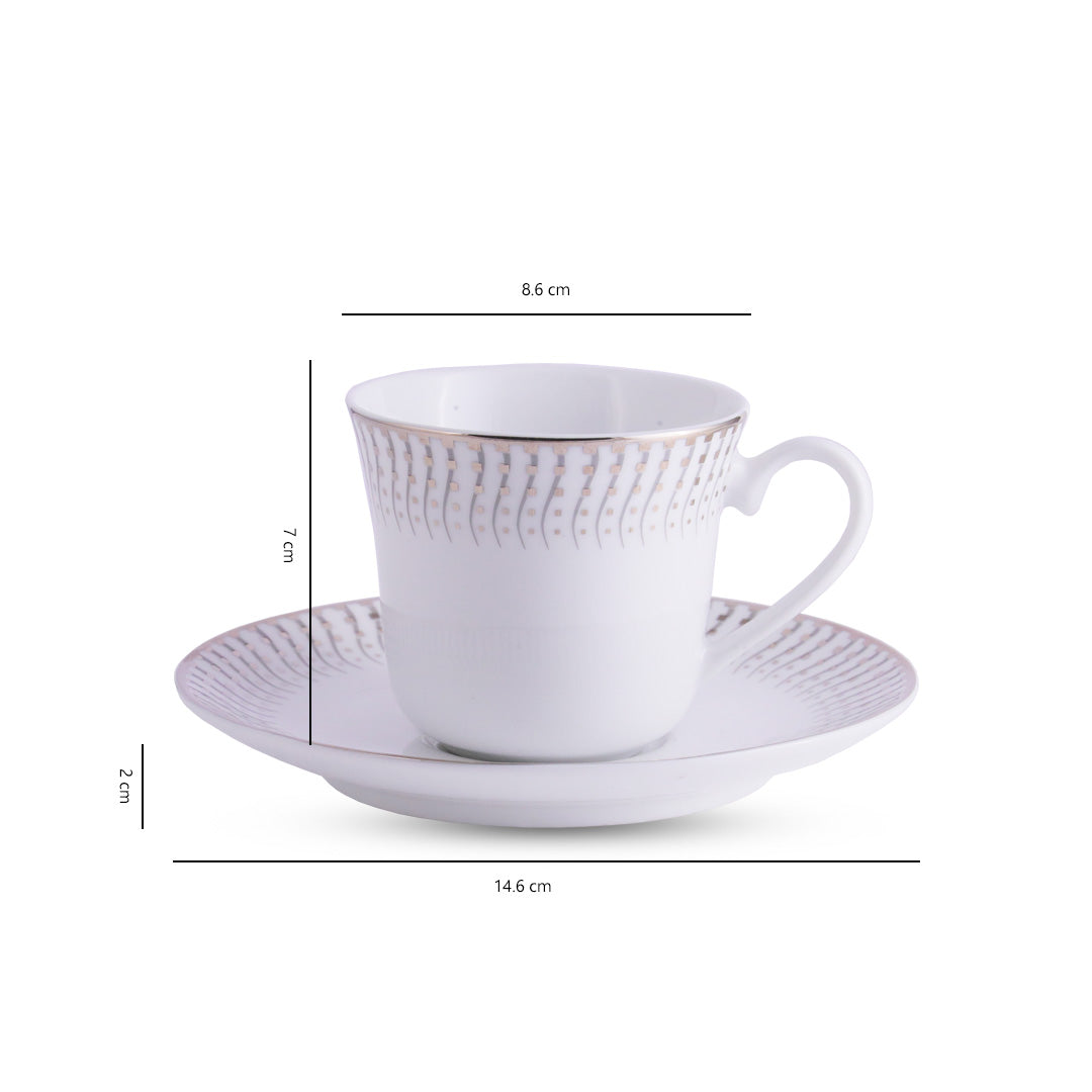 Azure Silver Drift – 12 Piece Platinum Lining Tea Set
