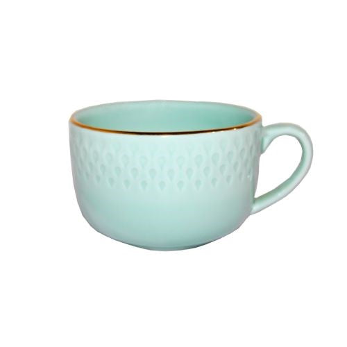Azure by Dankotuwa Water Drop Green – 12 Piece Gold Lining Tea Set