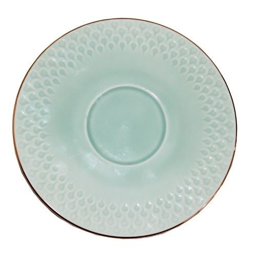 Azure by Dankotuwa Water Drop Green – 12 Piece Gold Lining Tea Set