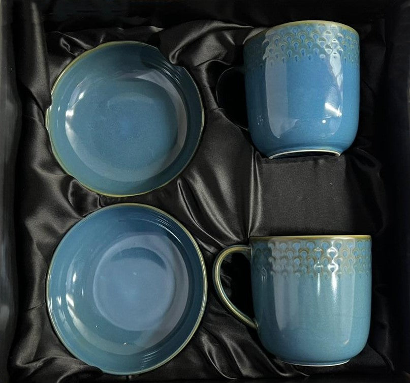 Azure by Dankotuwa Water Drop Blue – Set of 4 Snack Set