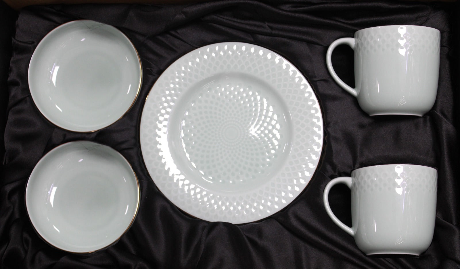 WATER DROP GIFT SET – GREEN | 6-Piece Premium Porcelain Snack Set