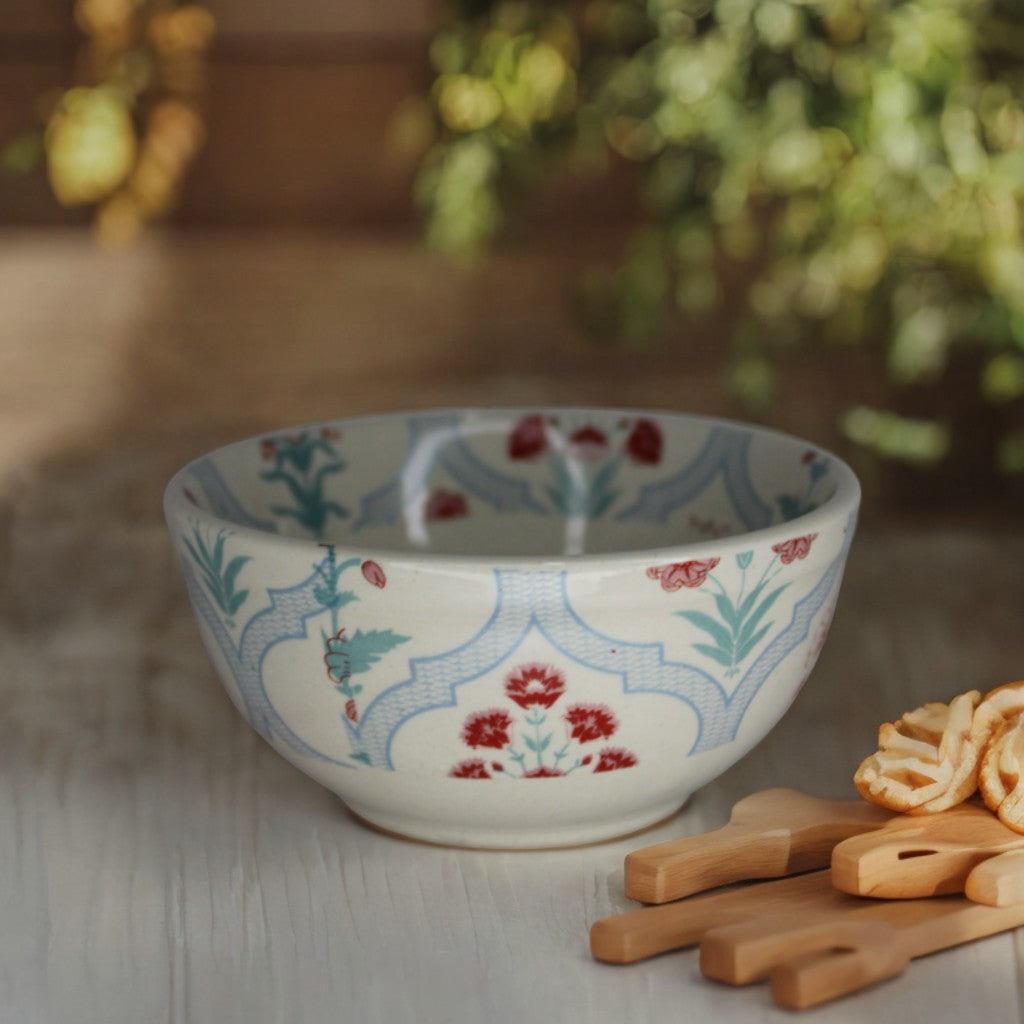 BHUMIJA GIFT SET – JHAROKHA | 7-Piece Premium Stoneware Snack Set