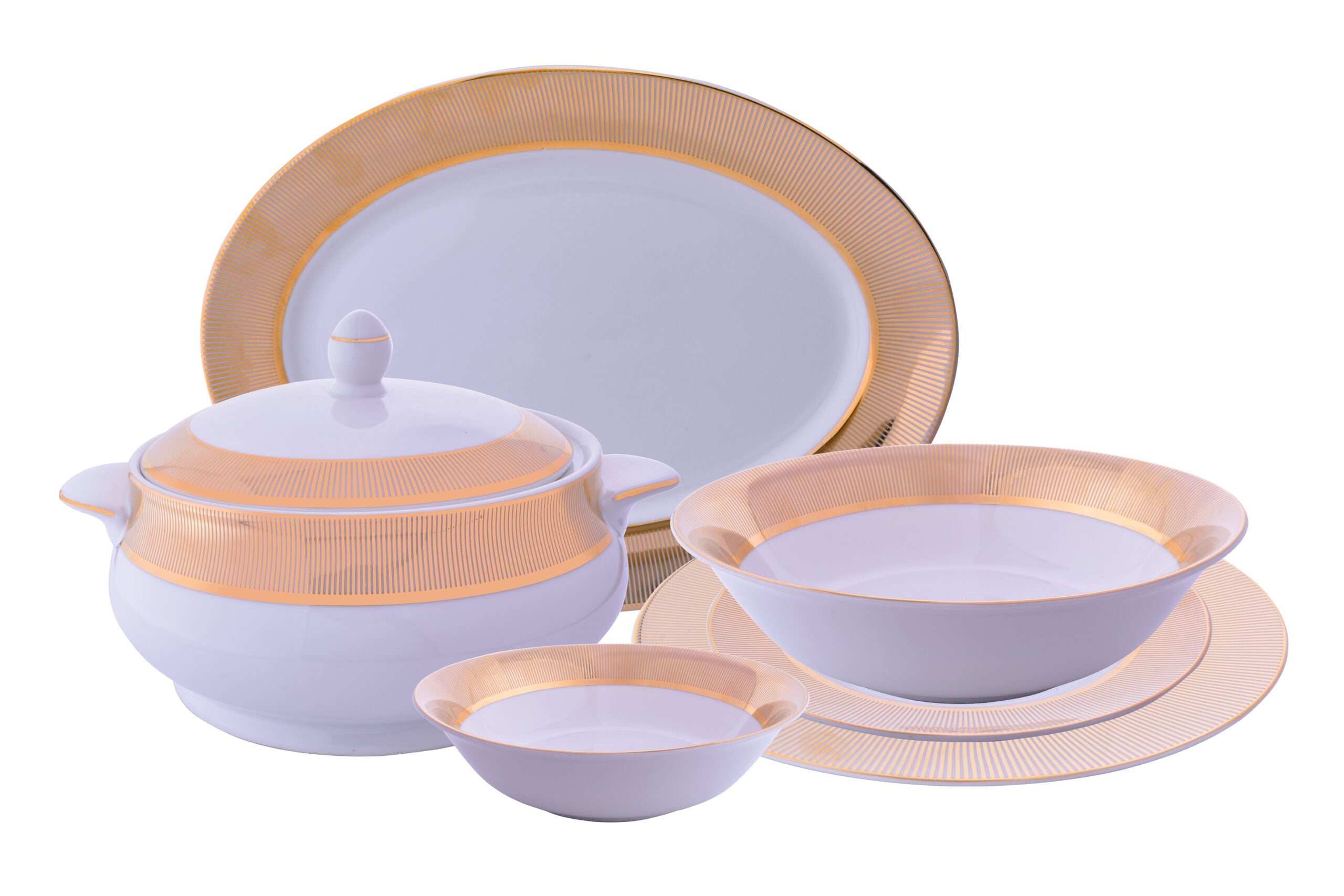 Azure Super Gold – 21 Piece Gold Dinner Set