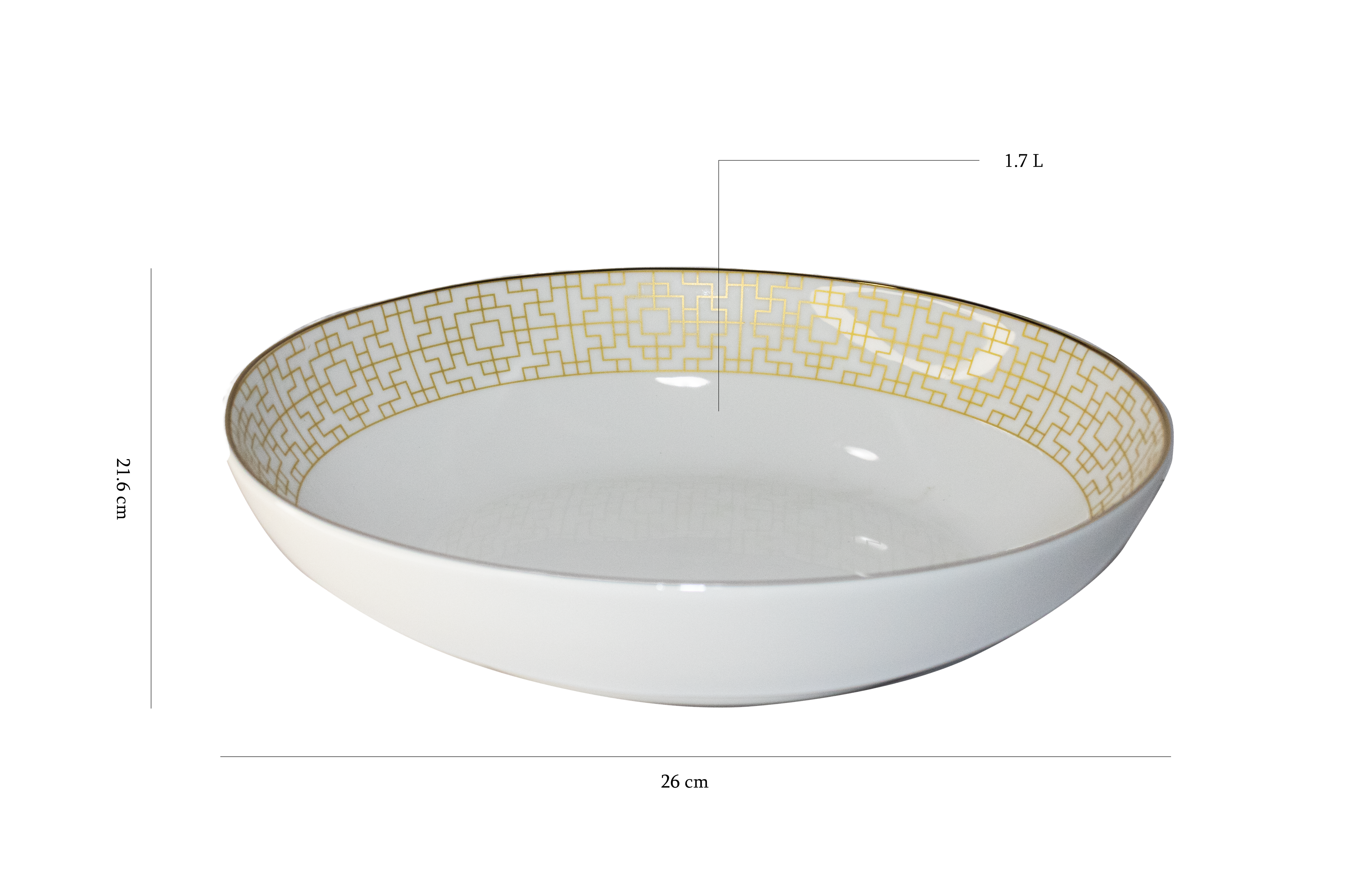 Azure By Dankotuwa Dimension 21-Piece Porcelain Dinner Set - Gold Lining