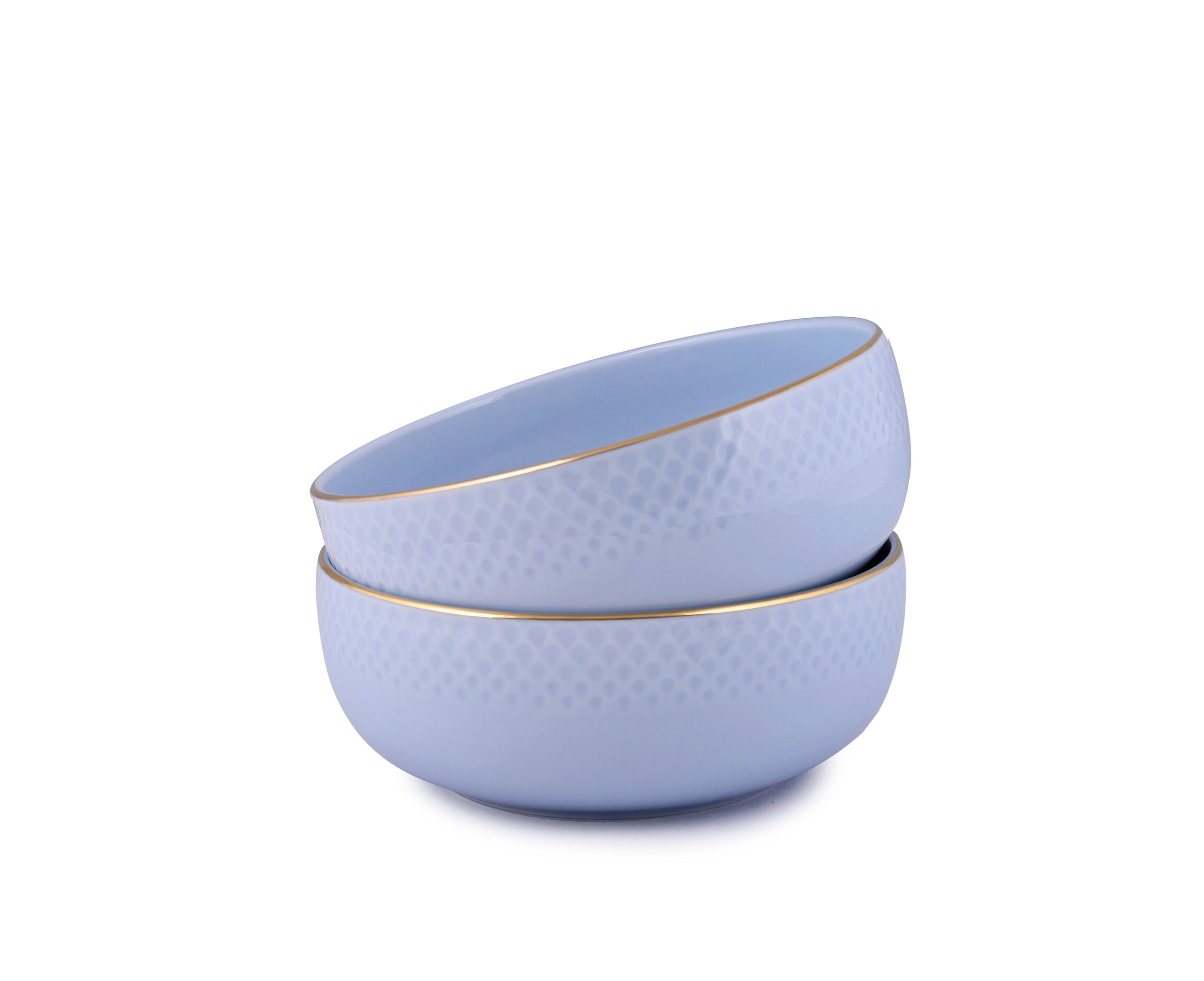 Azure by Dankotuwa Water Drop Blue – Set of 4 Gold Lining Snack Set